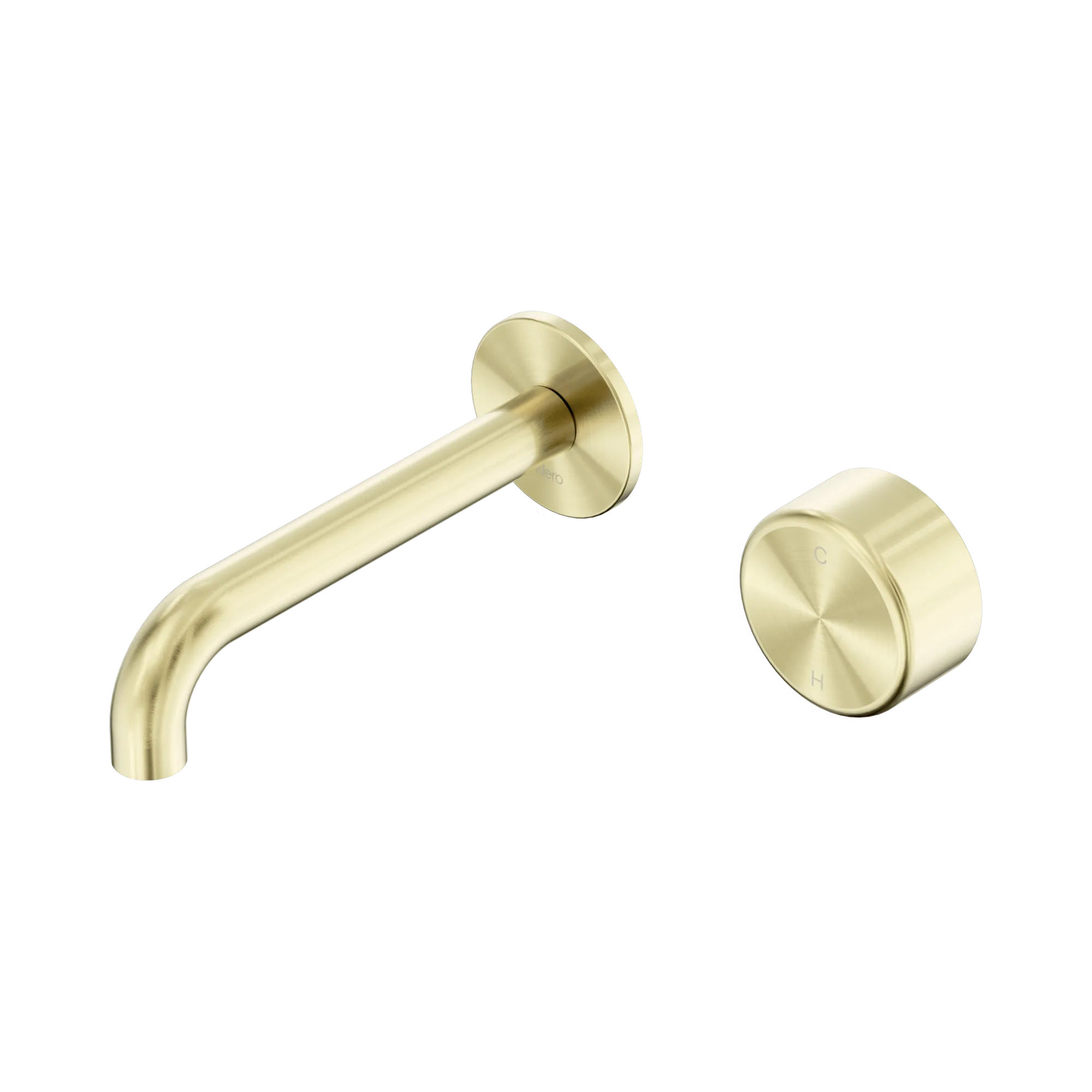 24 E066 BG Serenity Progressive Wall Basin Mixer 160mm Spout With Metal Handle Brushed Gold image 1