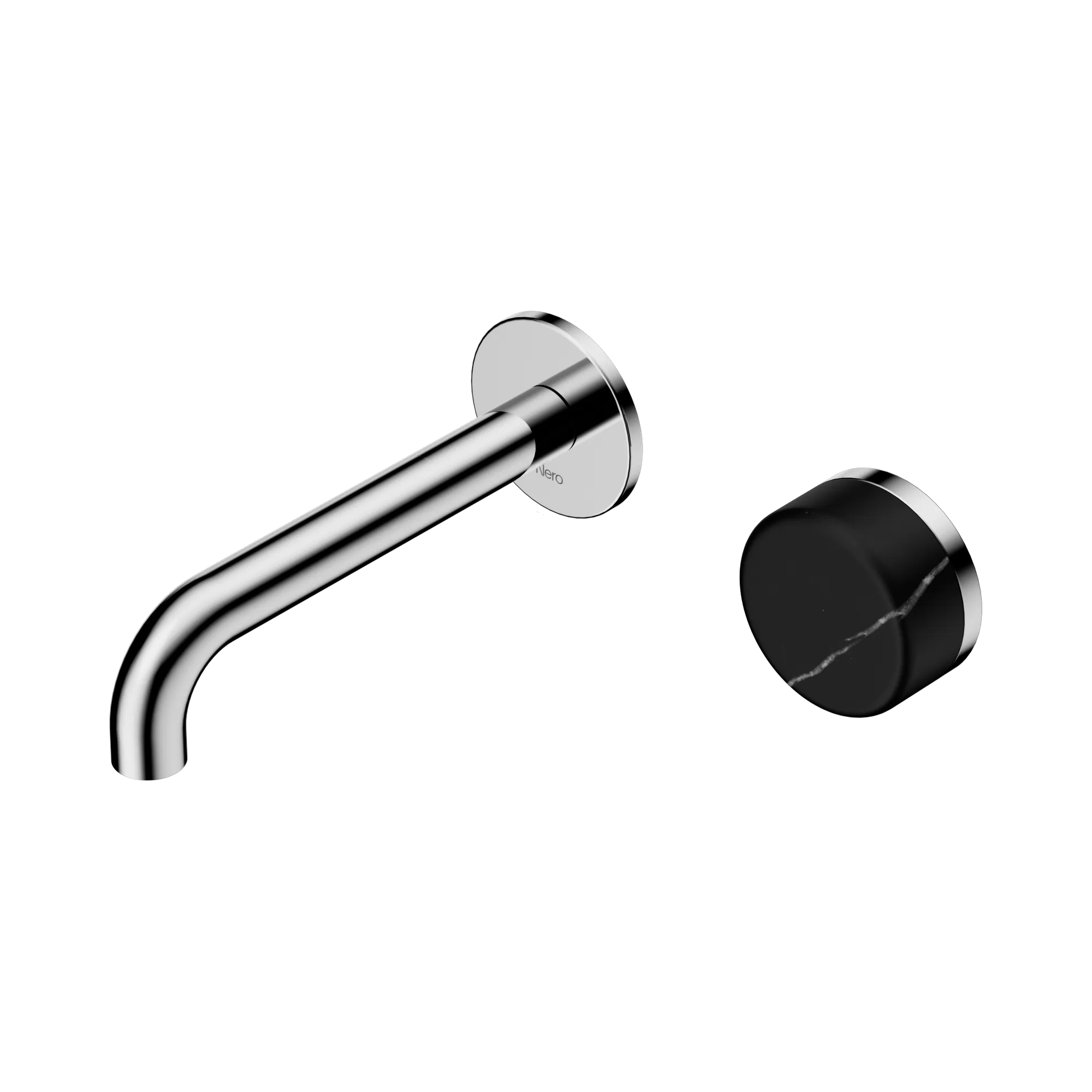 24 E138 CH Serenity Progressive Wall Basin Mixer 160mm Spout With Marquina Black Handle Chrome image 1