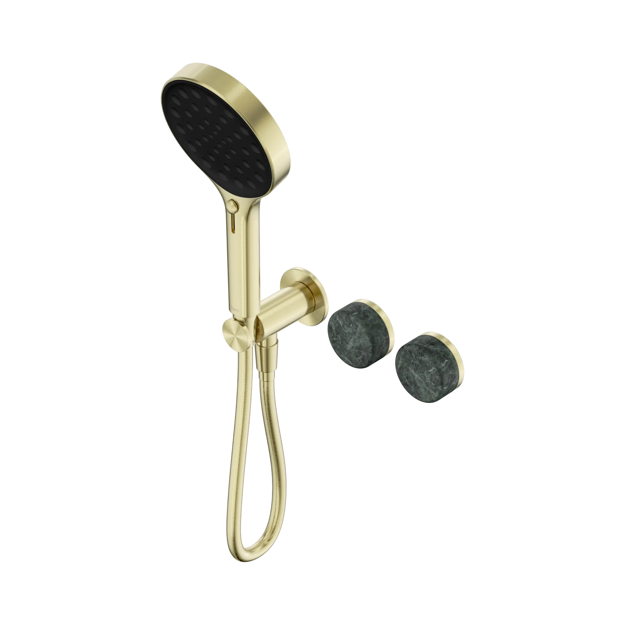 24 E026 BG Serenity Progressive Shower System With Verde Alpi Handle And Serenity Hand Shower Brushed Gold image 1