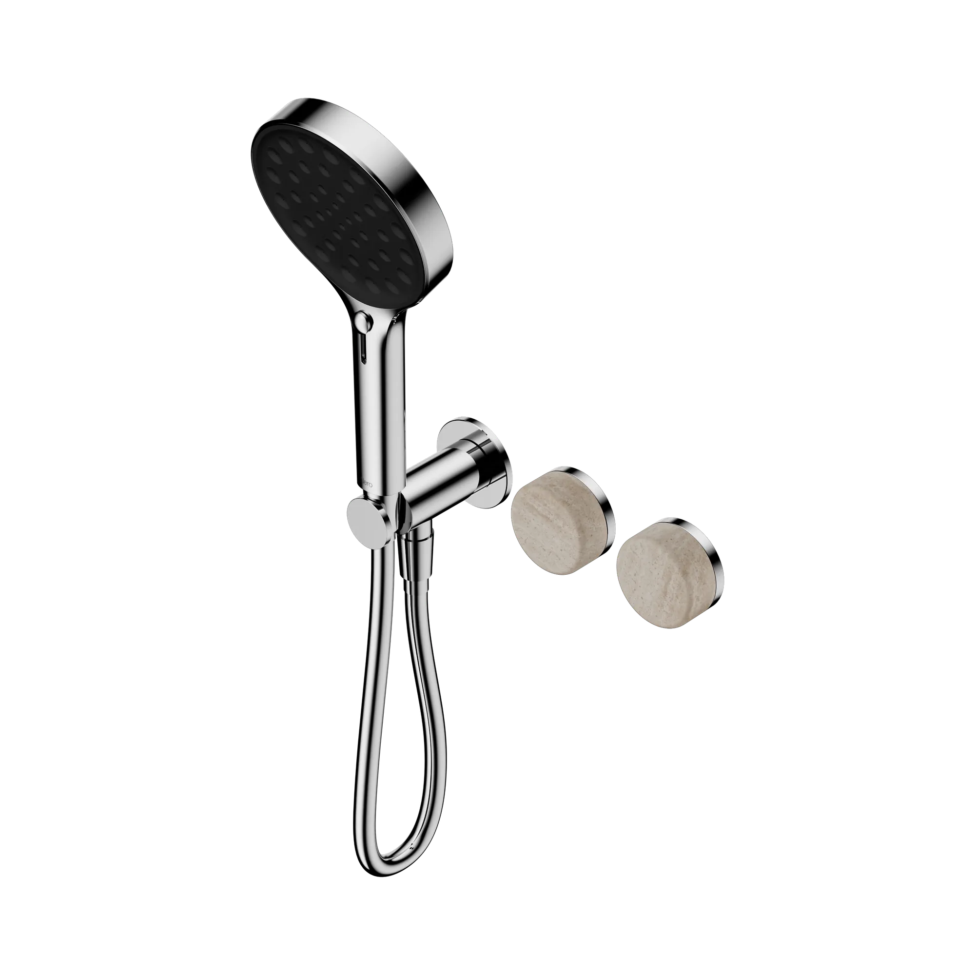 24 E027 CH Serenity Progressive Shower System With Rome Travertine Handle And Serenity Hand Shower Chrome image 1