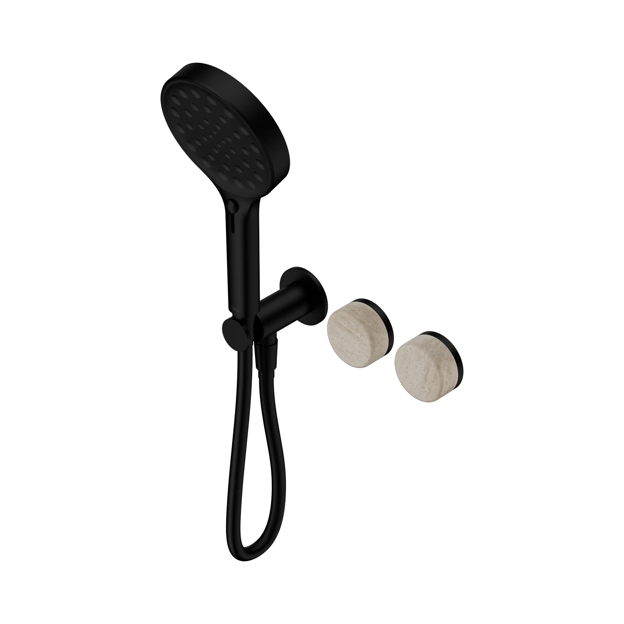 24 E027 MB Serenity Progressive Shower System With Rome Travertine Handle And Serenity Hand Shower Matte Black image 1