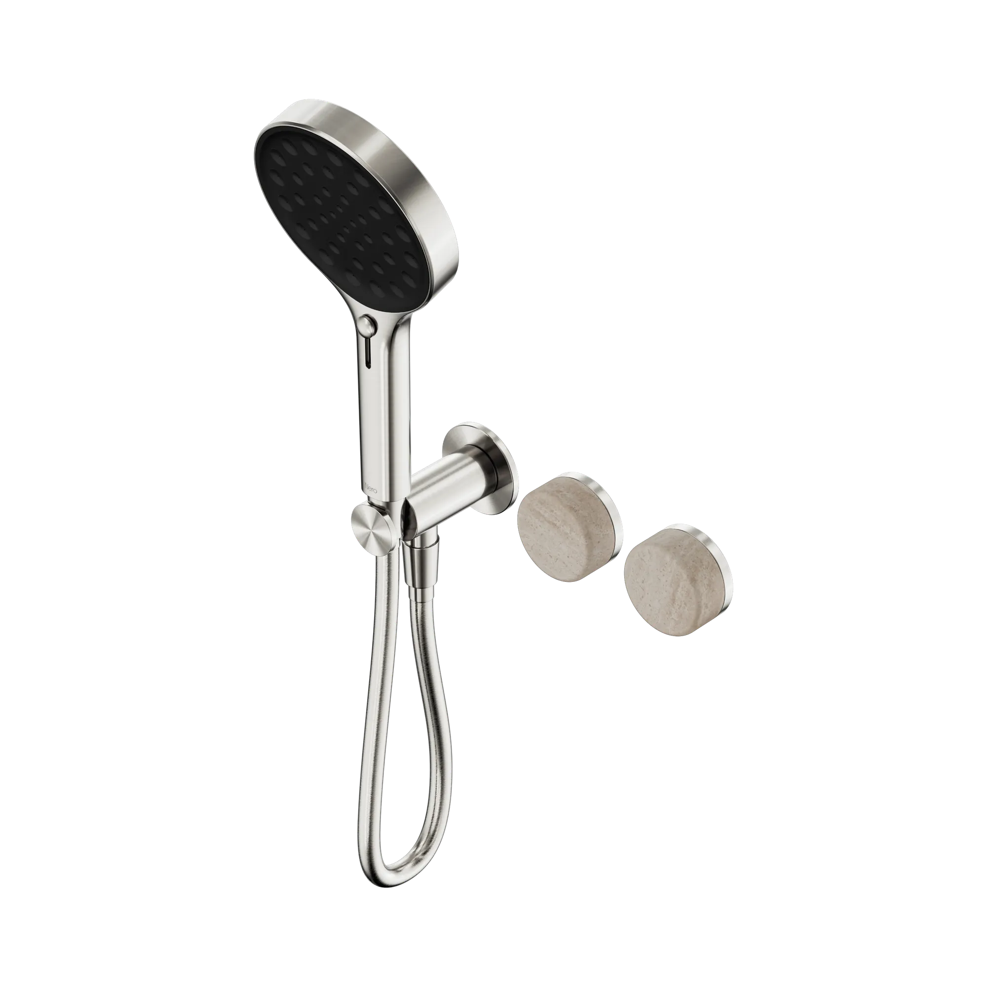 24 E027 BN Serenity Progressive Shower System With Rome Travertine Handle And Serenity Hand Shower Brushed Nickel image 1