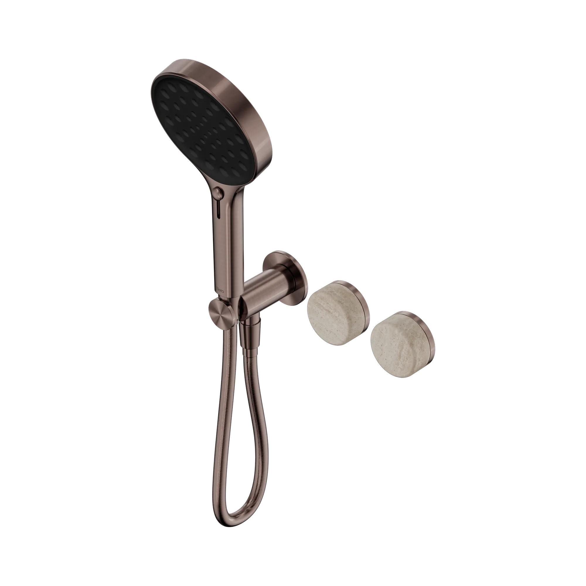 24 E027 BZ Serenity Progressive Shower System With Rome Travertine Handle And Serenity Hand Shower Brushed Bronze image 1