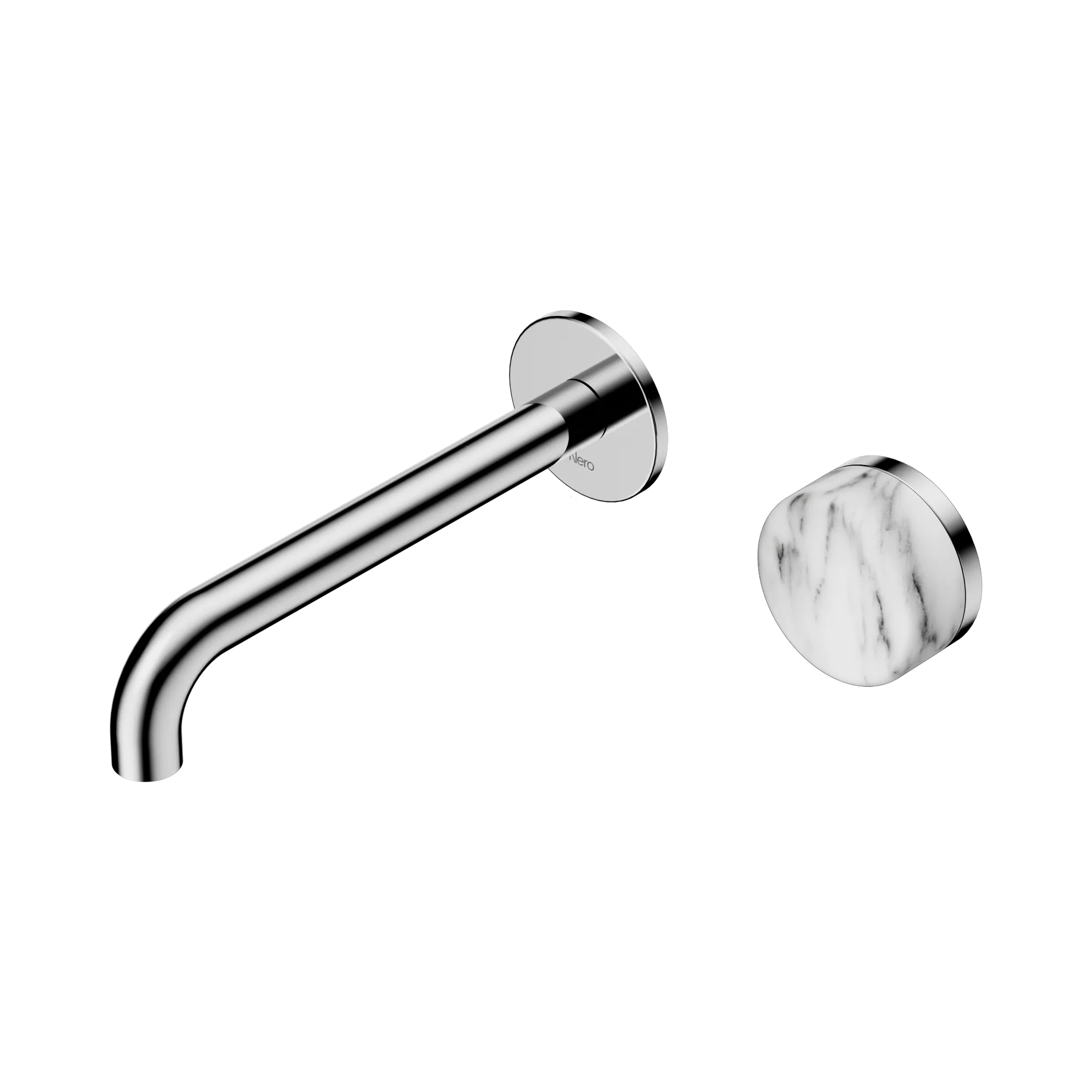 24 E070 CH Serenity Progressive Wall Basin Mixer 185mm Spout With Arabescato Corchia Handle Chrome image 1