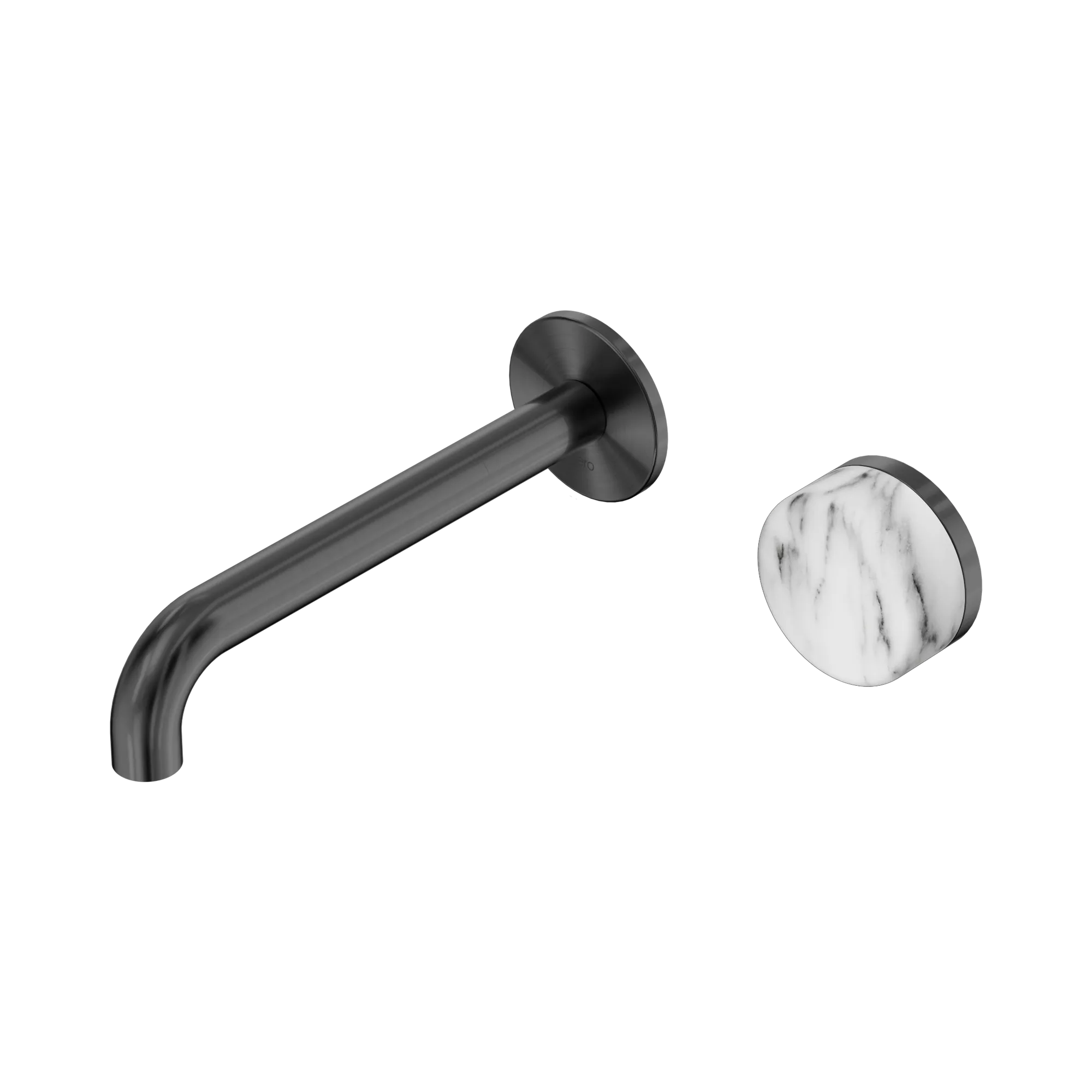 24 E070 GM Serenity Progressive Wall Basin Mixer 185mm Spout With Arabescato Corchia Handle Gun Metal image 1