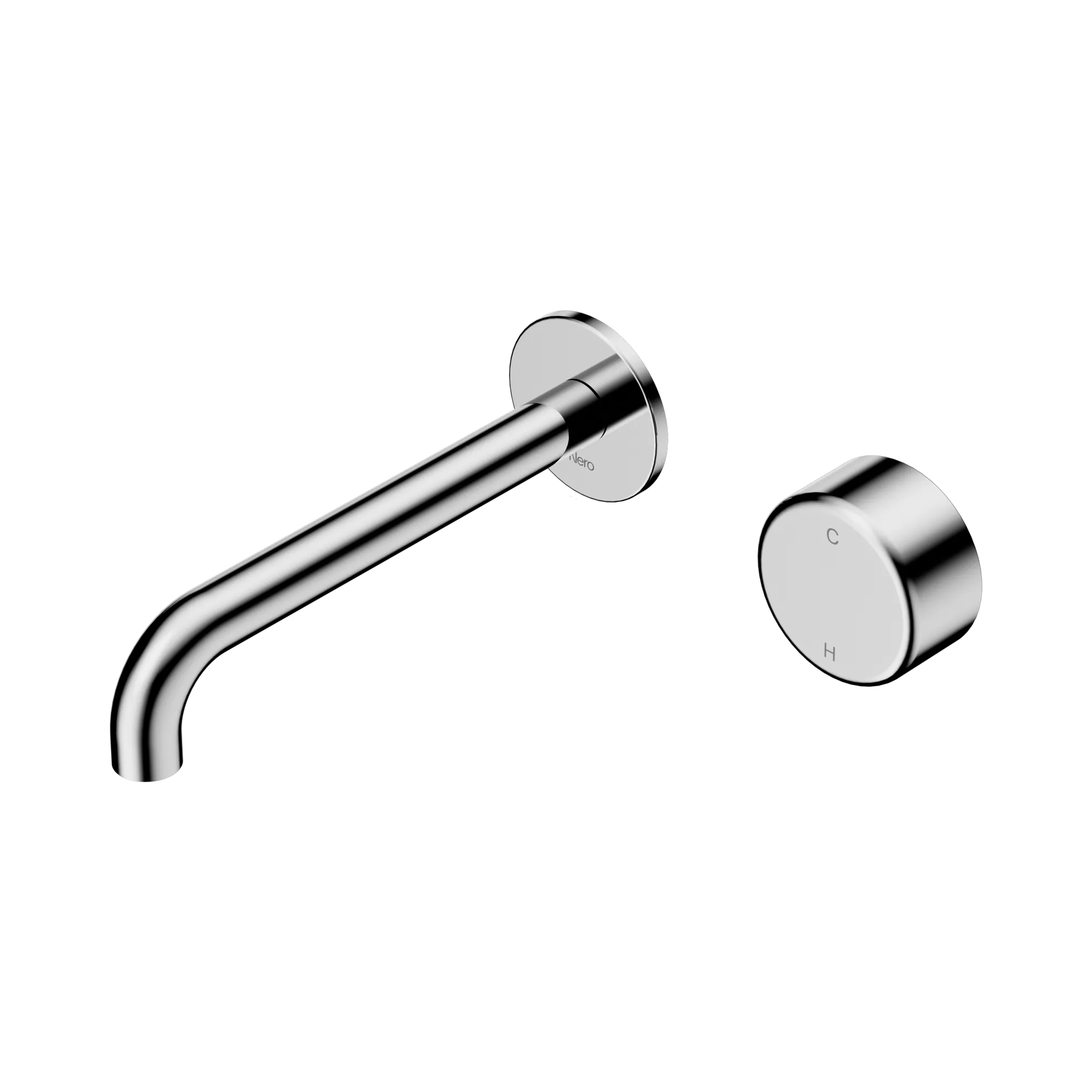 24 E072 CH Serenity Progressive Wall Basin Mixer 185mm Spout With Metal Handle Chrome image 1