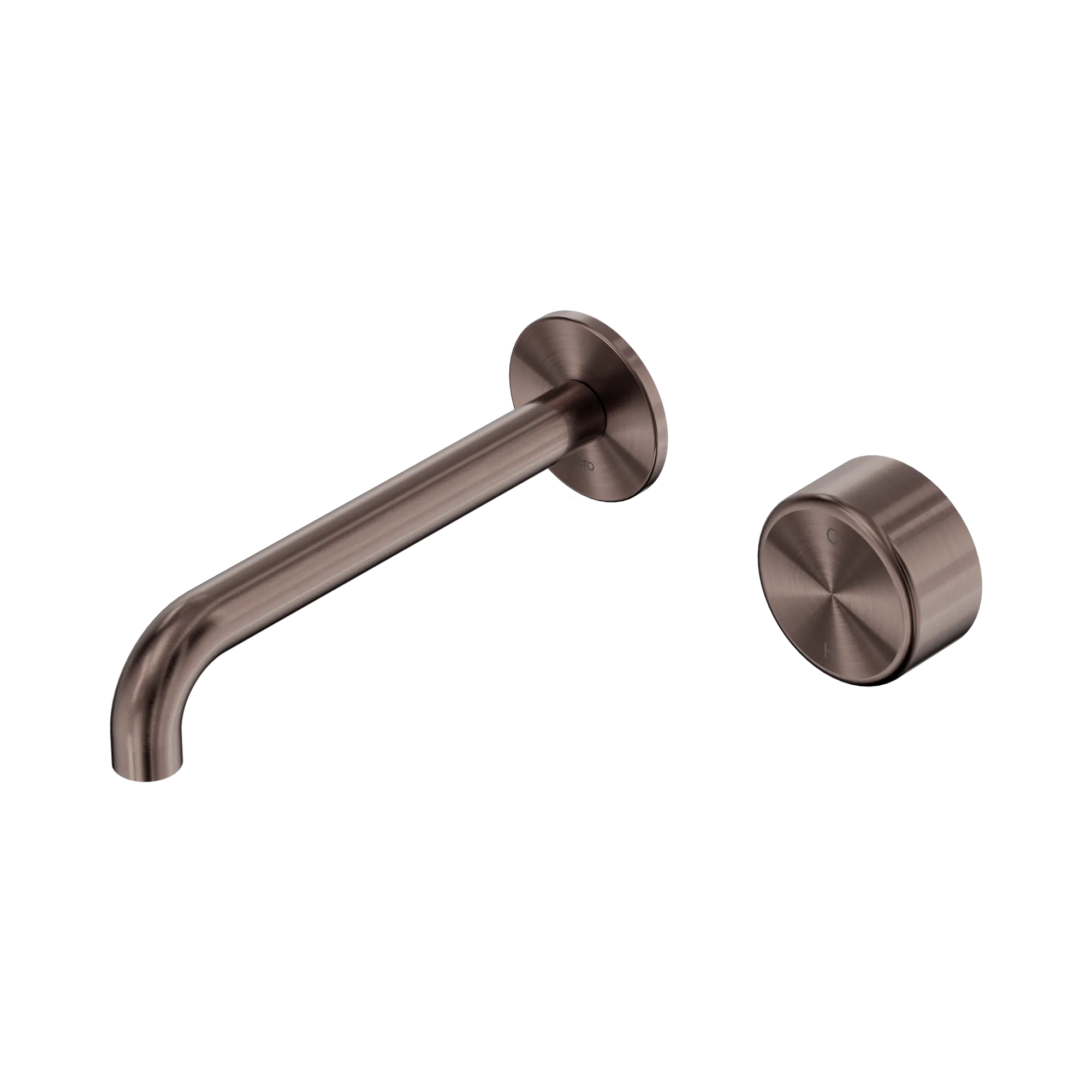 24 E072 BZ Serenity Progressive Wall Basin Mixer 185mm Spout With Metal Handle Brushed Bronze image 1