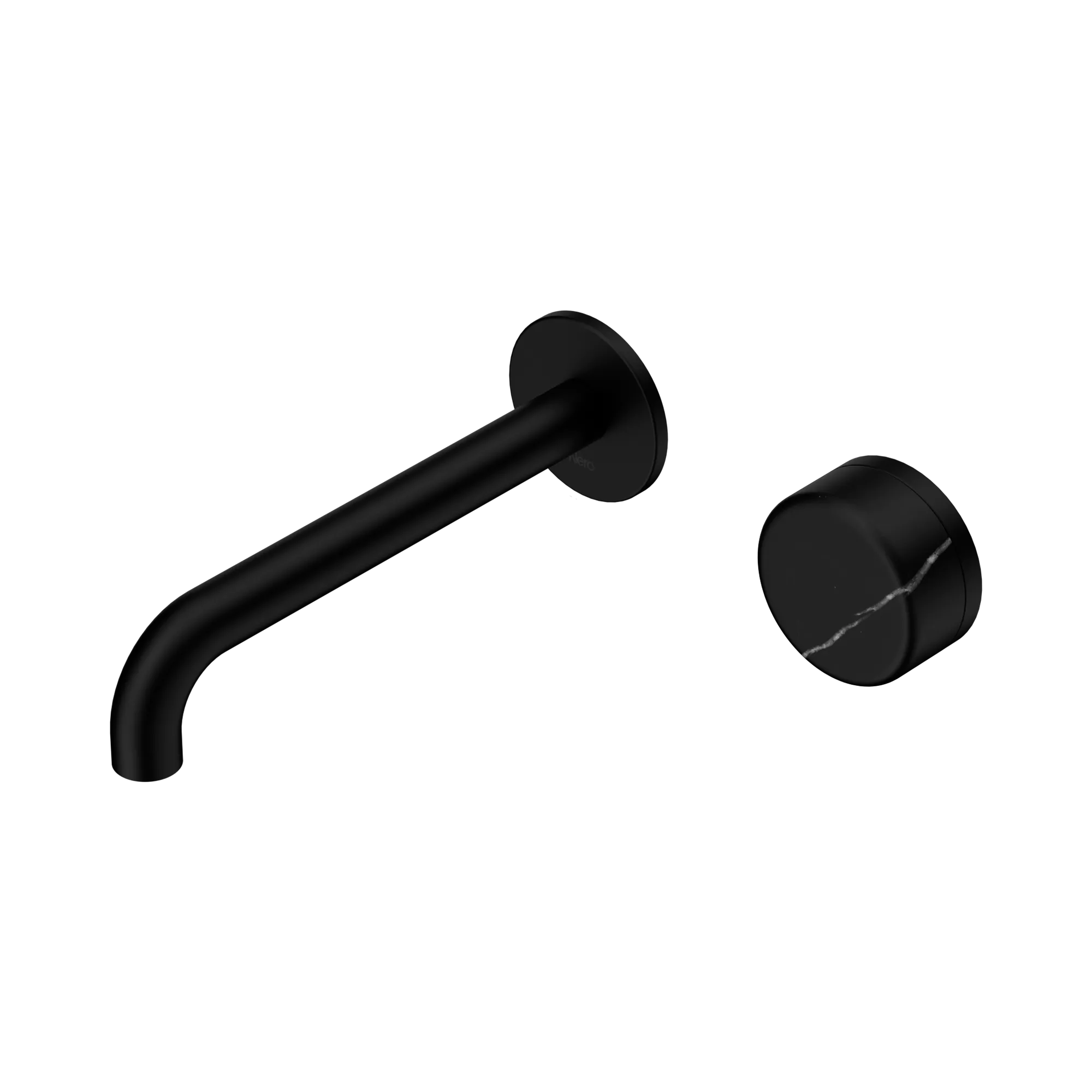 24 E139 MB Serenity Progressive Wall Basin Mixer 185mm Spout With Marquina Black Handle Matte Black image 1