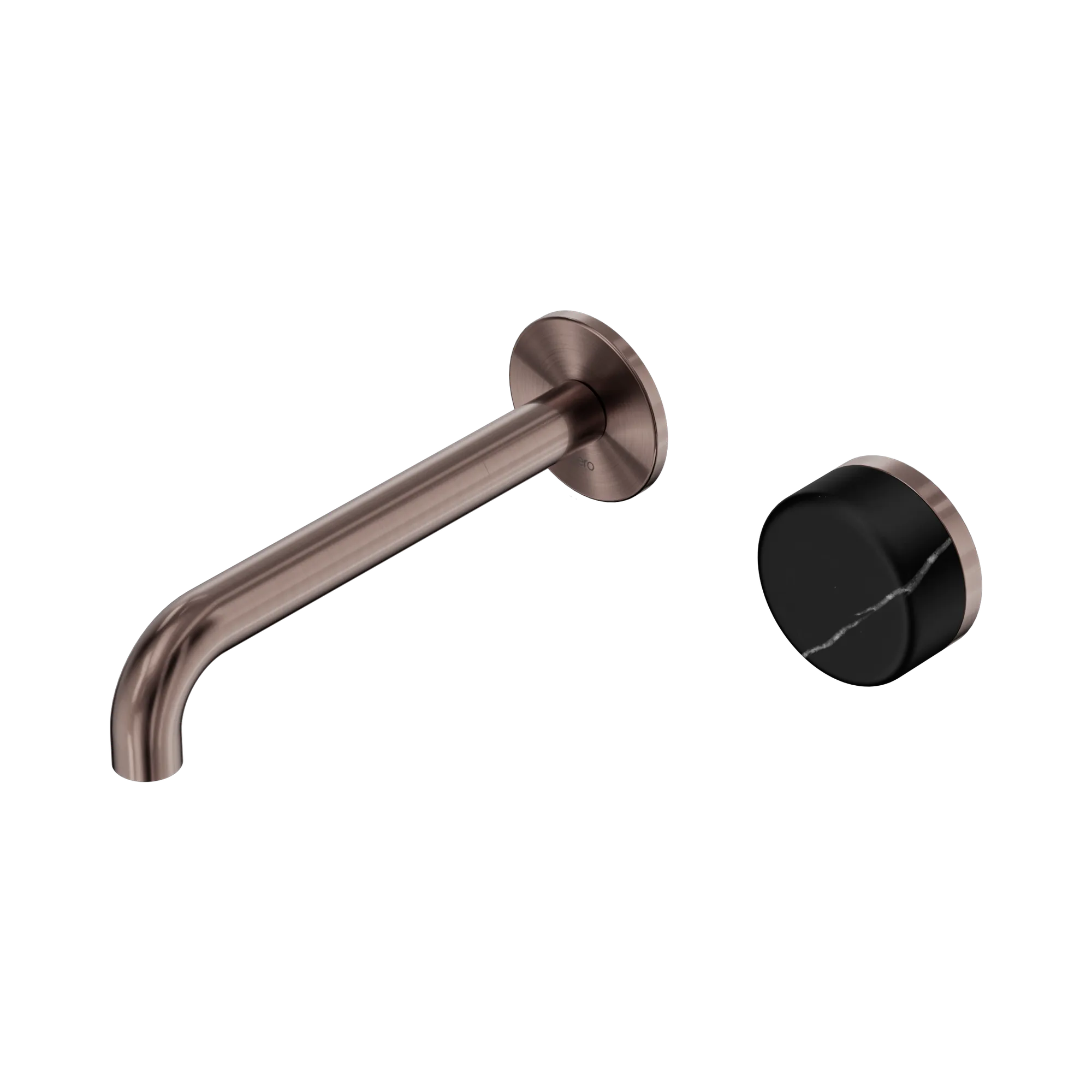 24 E139 BZ Serenity Progressive Wall Basin Mixer 185mm Spout With Marquina Black Handle Brushed Bronze image 1