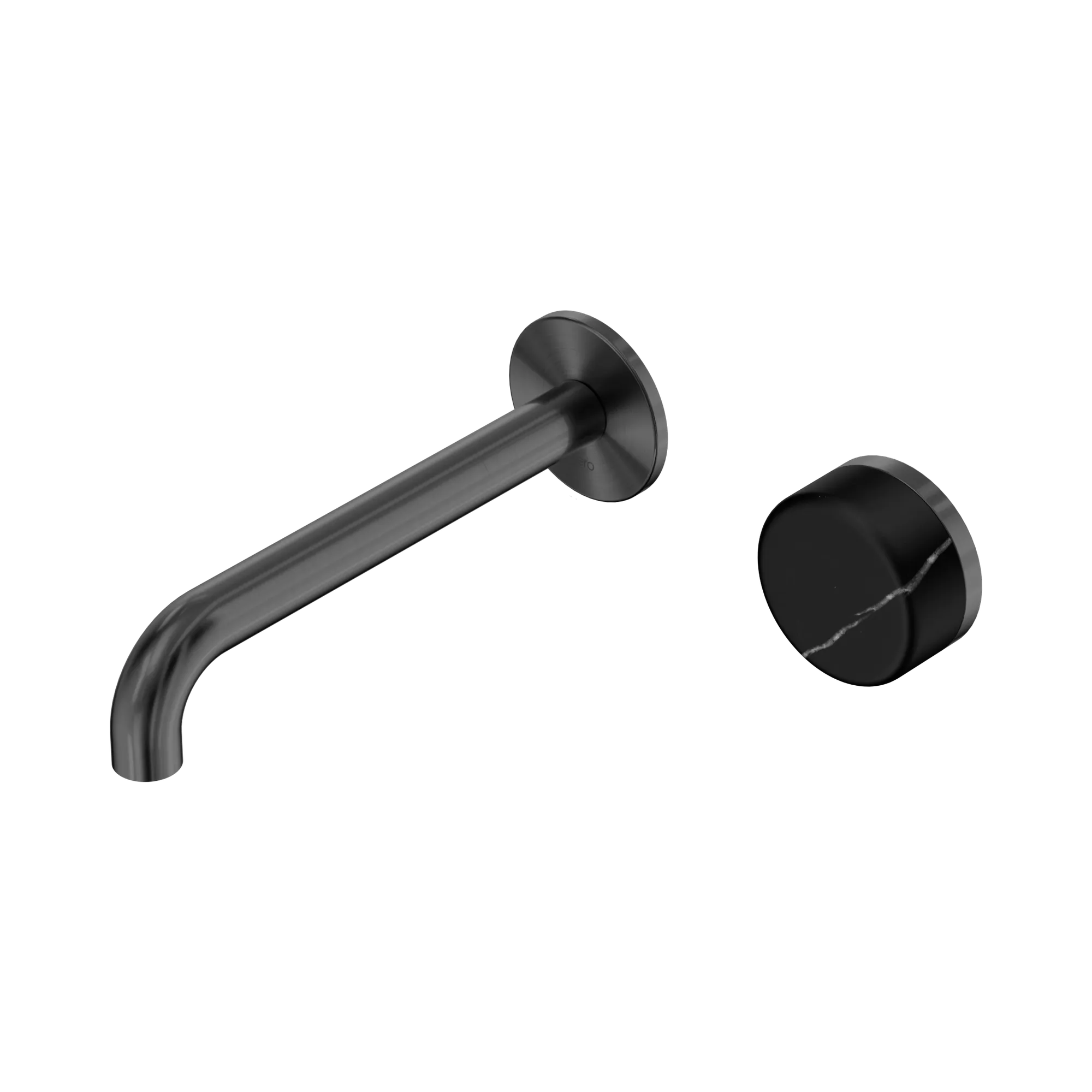 24 E139 GM Serenity Progressive Wall Basin Mixer 185mm Spout With Marquina Black Handle Gun Metal image 1
