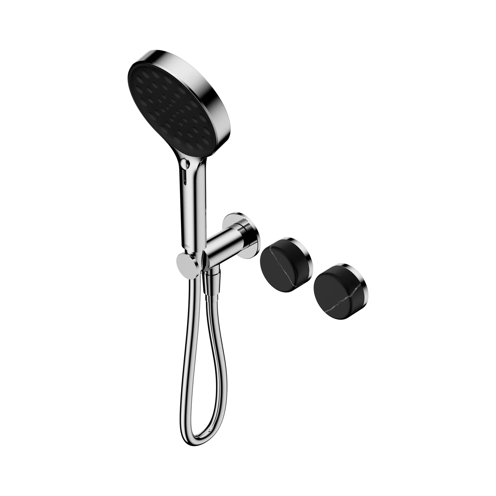 24 E132 CH Serenity Progressive Shower System With Marquina Black Handle And Serenity Hand Shower Chrome image 1