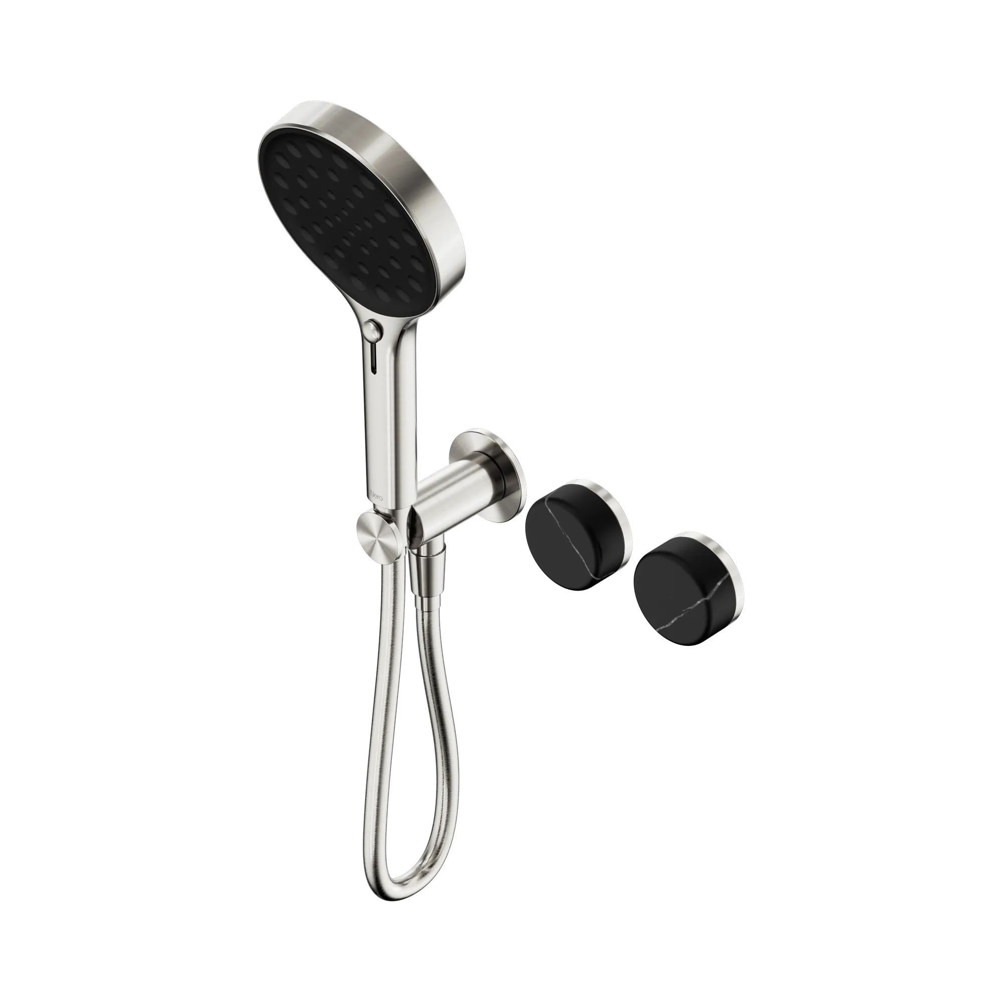 24 E132 BN Serenity Progressive Shower System With Marquina Black Handle And Serenity Hand Shower Brushed Nickel image 1