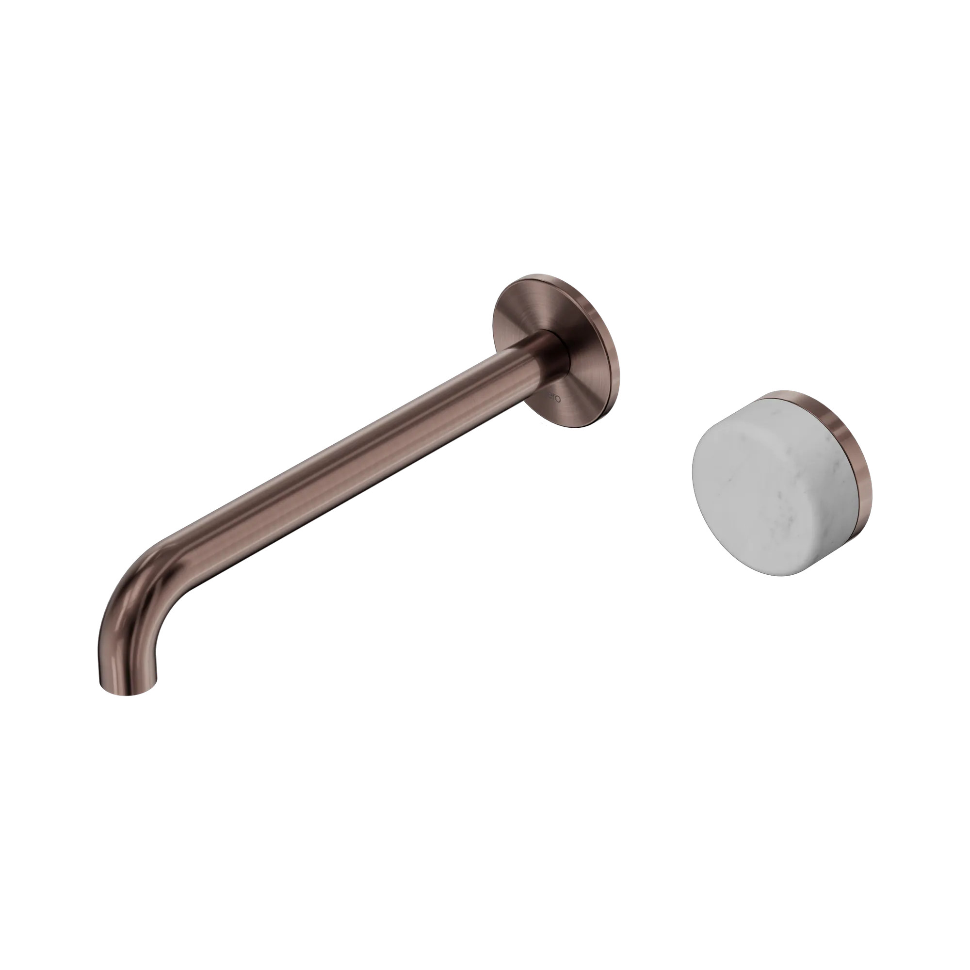 24 E073 BZ Serenity Progressive Wall Basin Mixer 220mm Spout With Carrara Handle Brushed Bronze image 1
