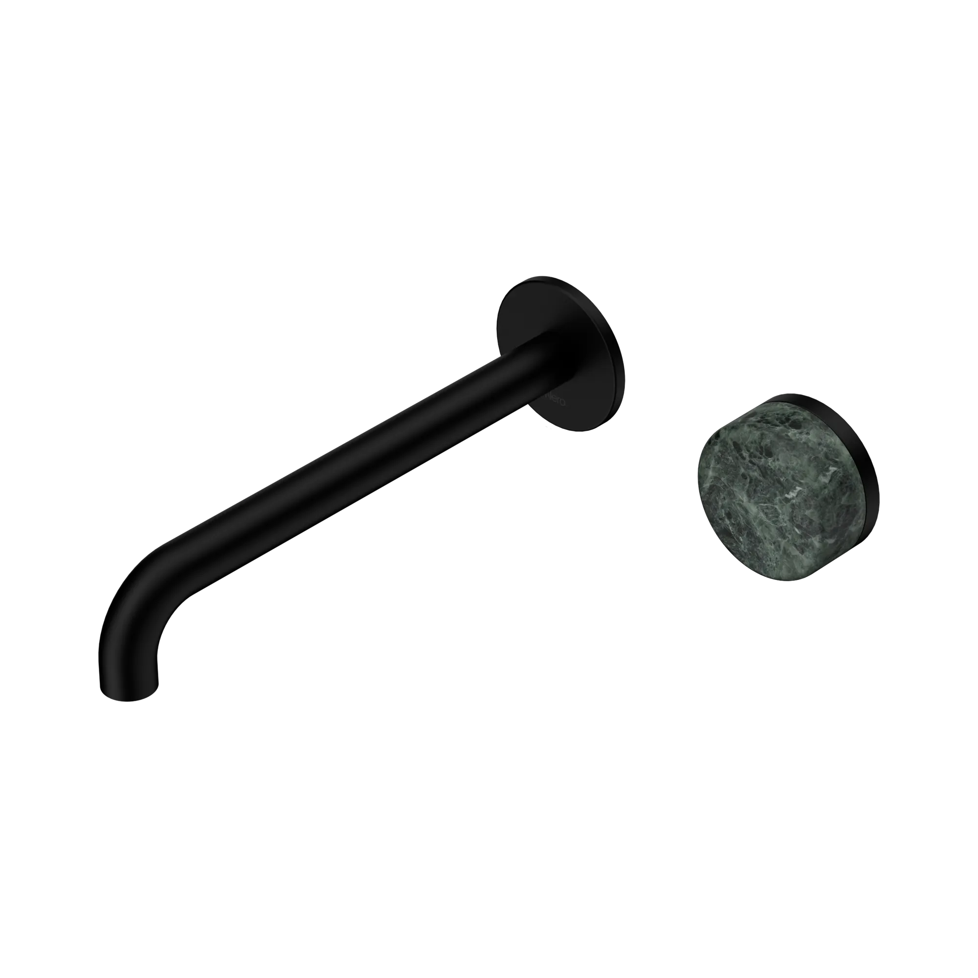 24 E074 MB Serenity Progressive Wall Basin Mixer 220mm Spout With Verde Alpi Handle Matte Black image 1