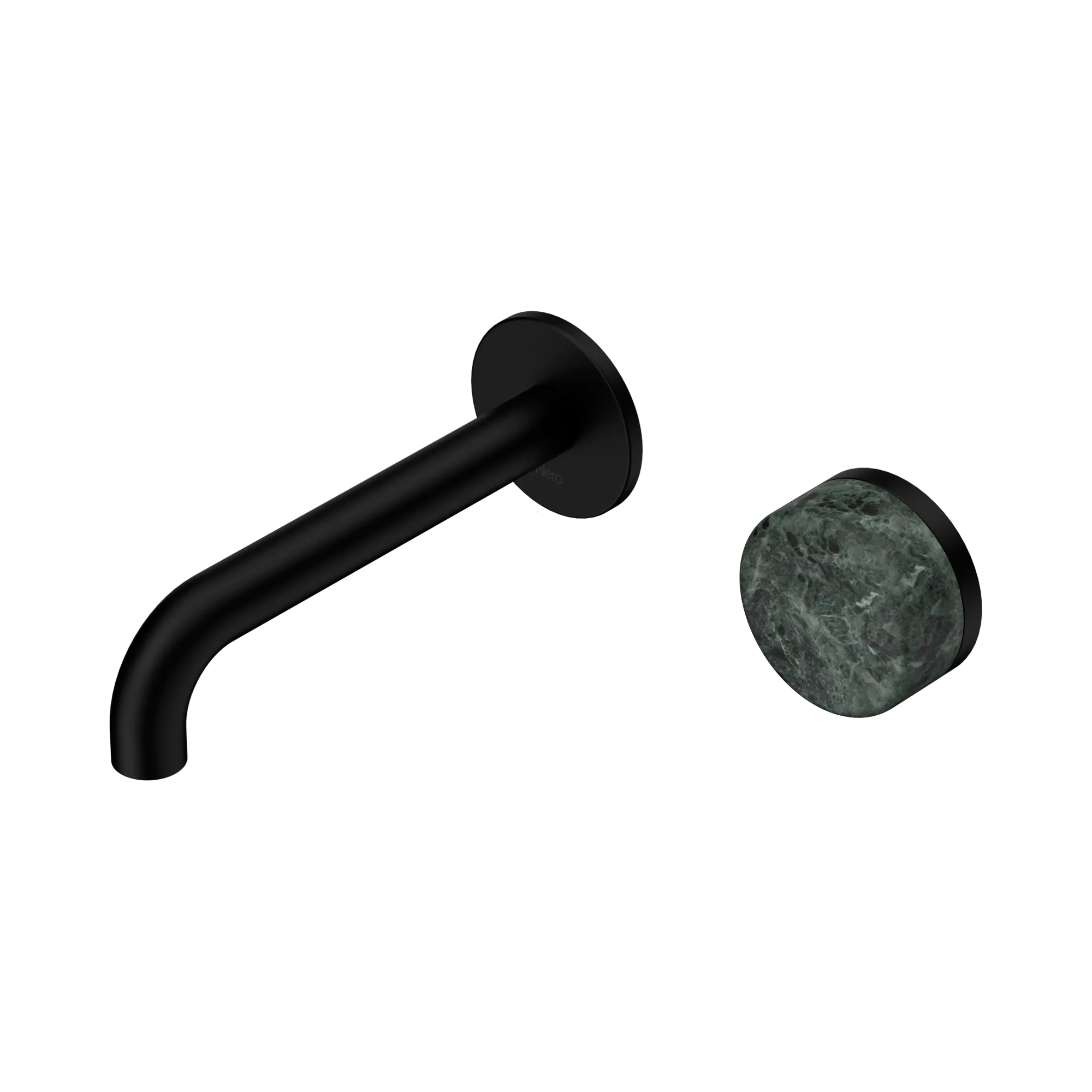 24 E062 MB Serenity Progressive Wall Basin Mixer 160mm Spout With Verde Alpi Handle Matte Black image 1