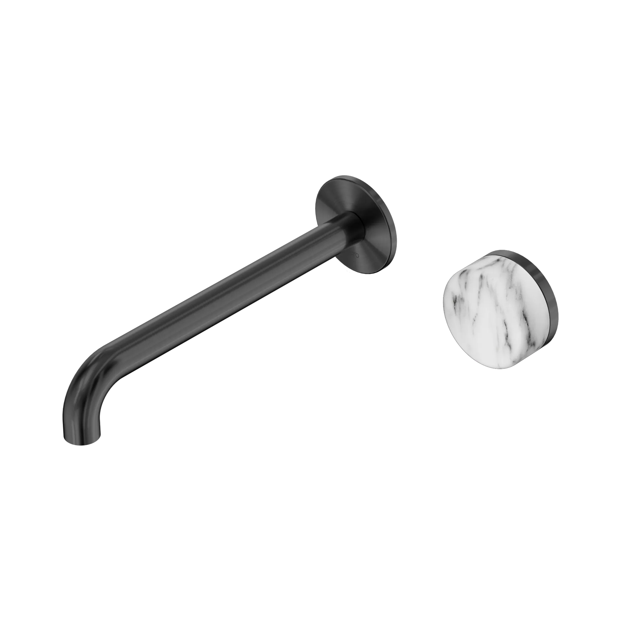 24 E076 GM Serenity Progressive Wall Basin Mixer 220mm Spout With Arabescato Corchia Handle Gun Metal image 1