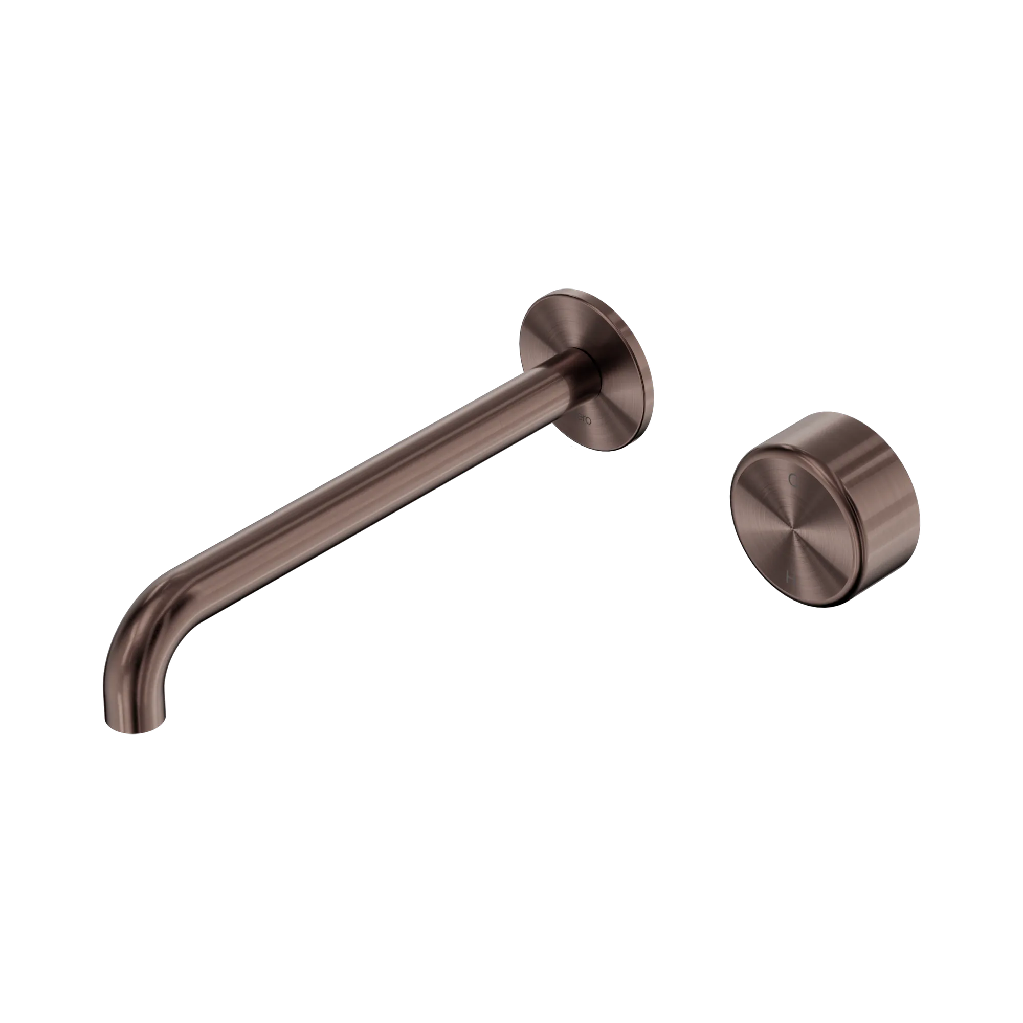 24 E078 BZ Serenity Progressive Wall Basin Mixer 220mm Spout With Metal Handle Brushed Bronze image 1