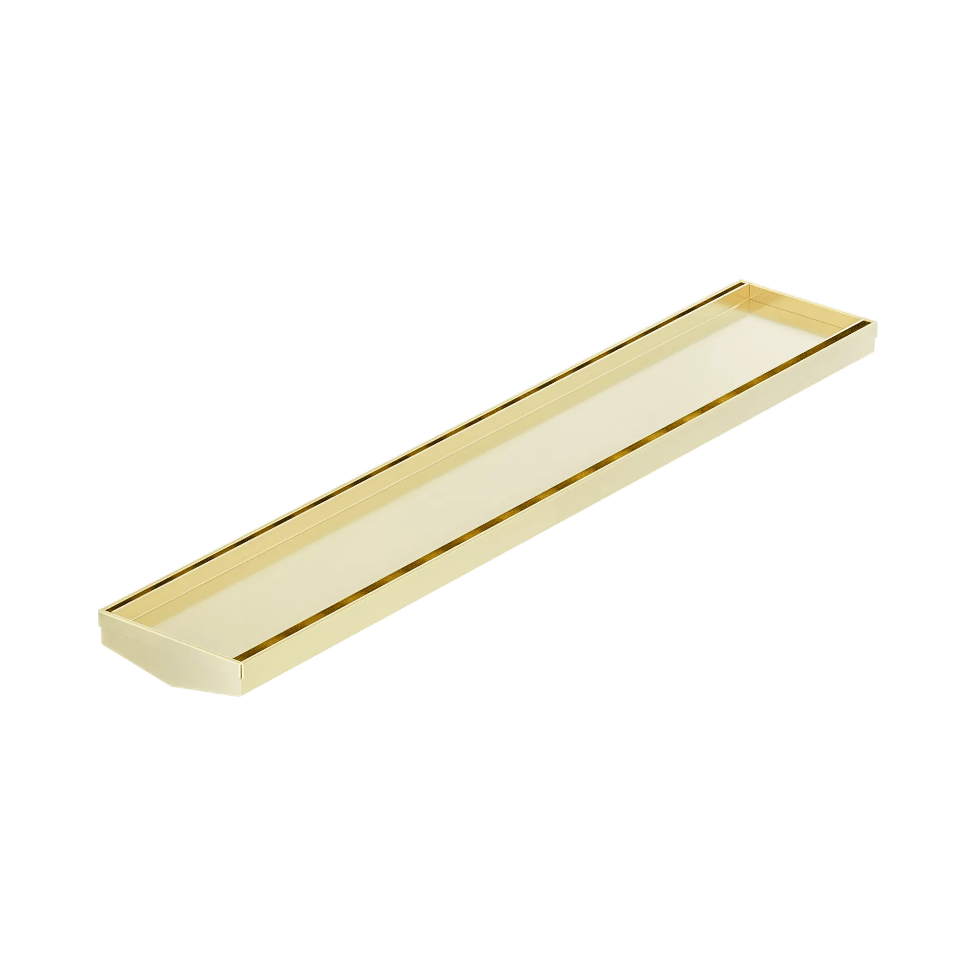 NRFG004 BG Tile Insert V Channel 600mm Floor Grate 80mm 89mm Outlet Without Outlet And Hole Saw Brushed Gold image 1