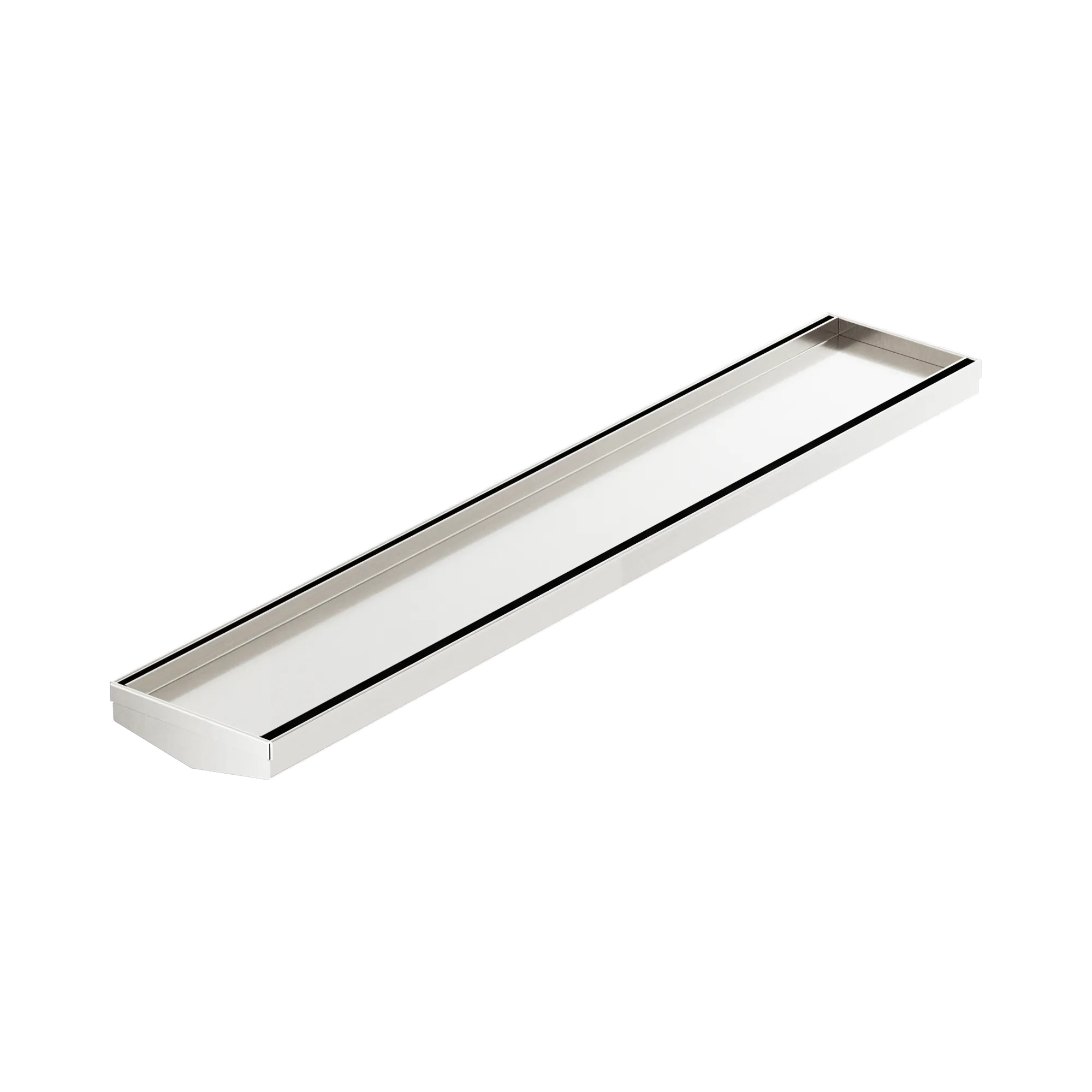 NRFG004 BN Tile Insert V Channel 600mm Floor Grate 80mm 89mm Outlet Without Outlet And Hole Saw Brushed Nickel image 1