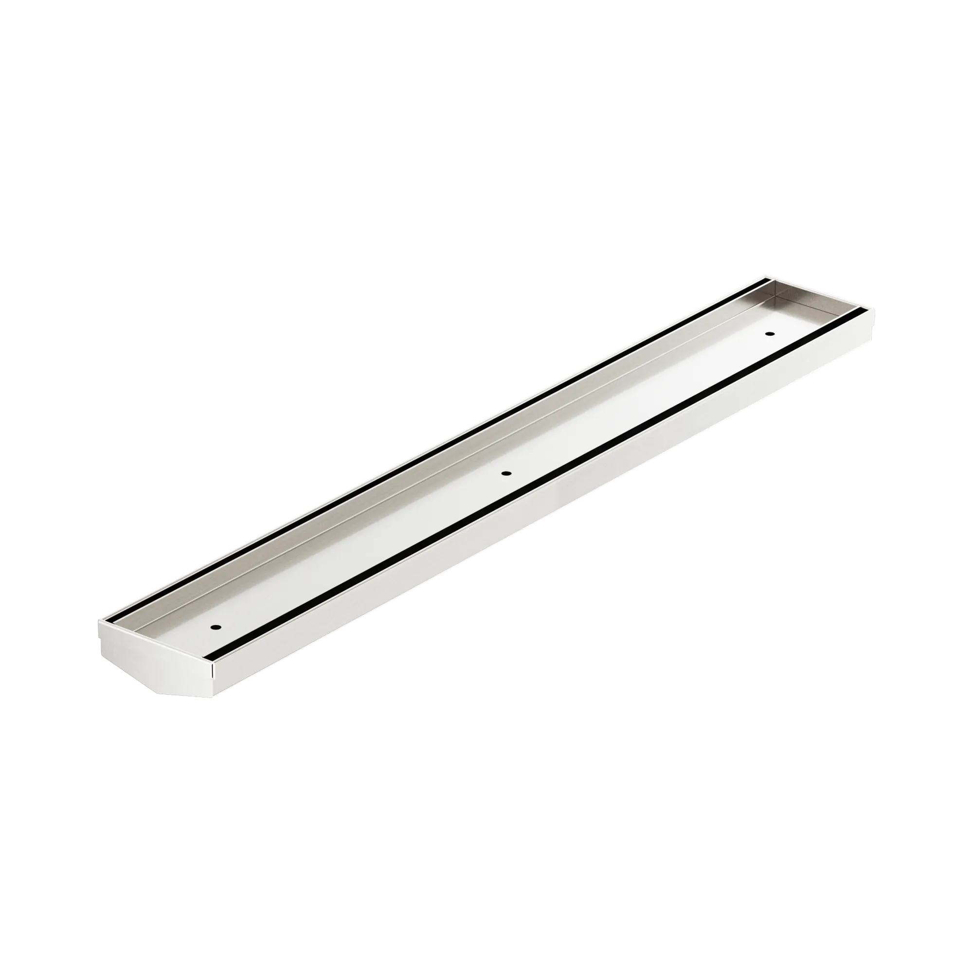 NRFG006 BN Tile Insert V Channel 600mm Floor Grate 50mm Outlet Without Outlet And Hole Saw Brushed Nickel image 1