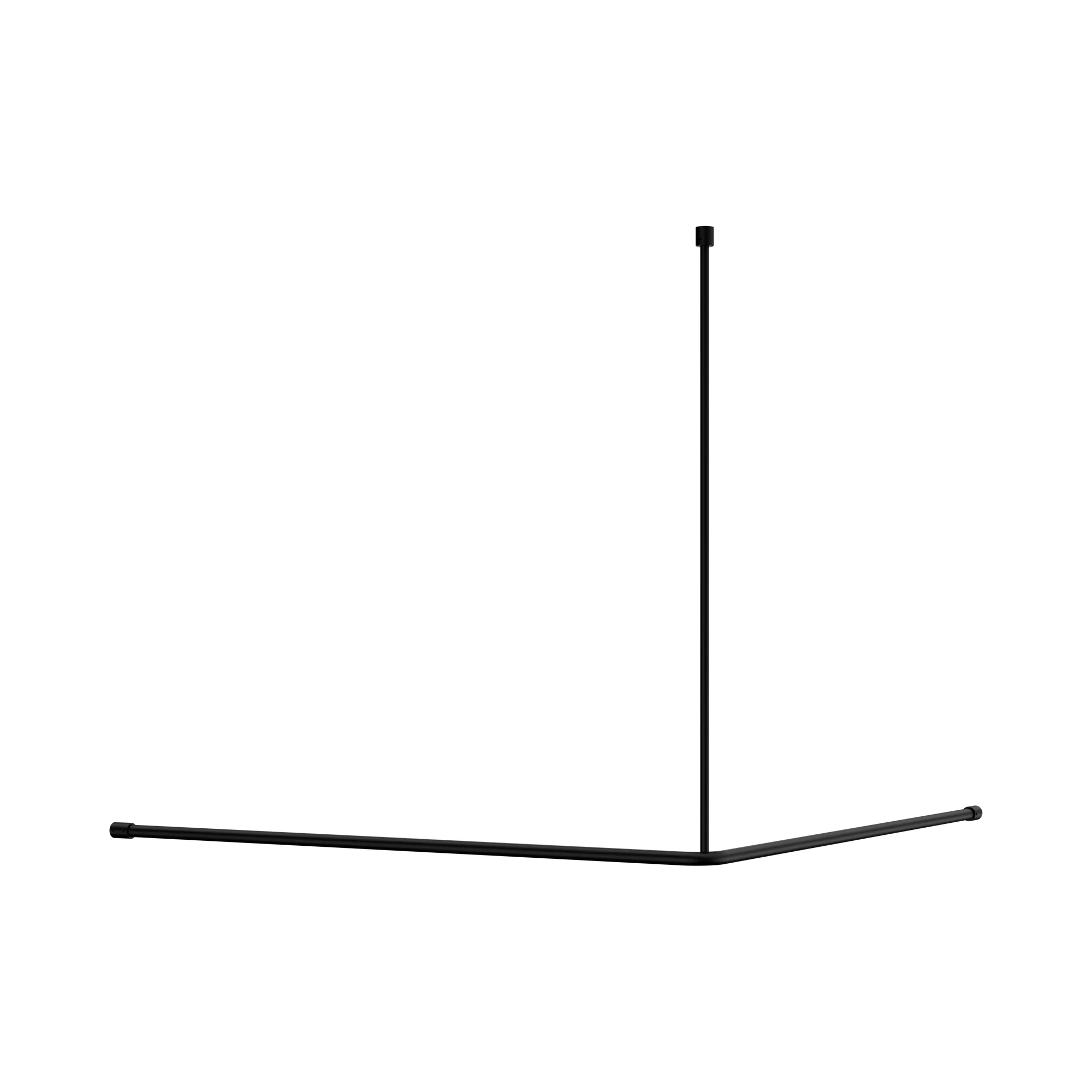 NRCR0006 MB Mecca Care Curtain Rail 1200x1200mm 90 Degree Matte Black image 1