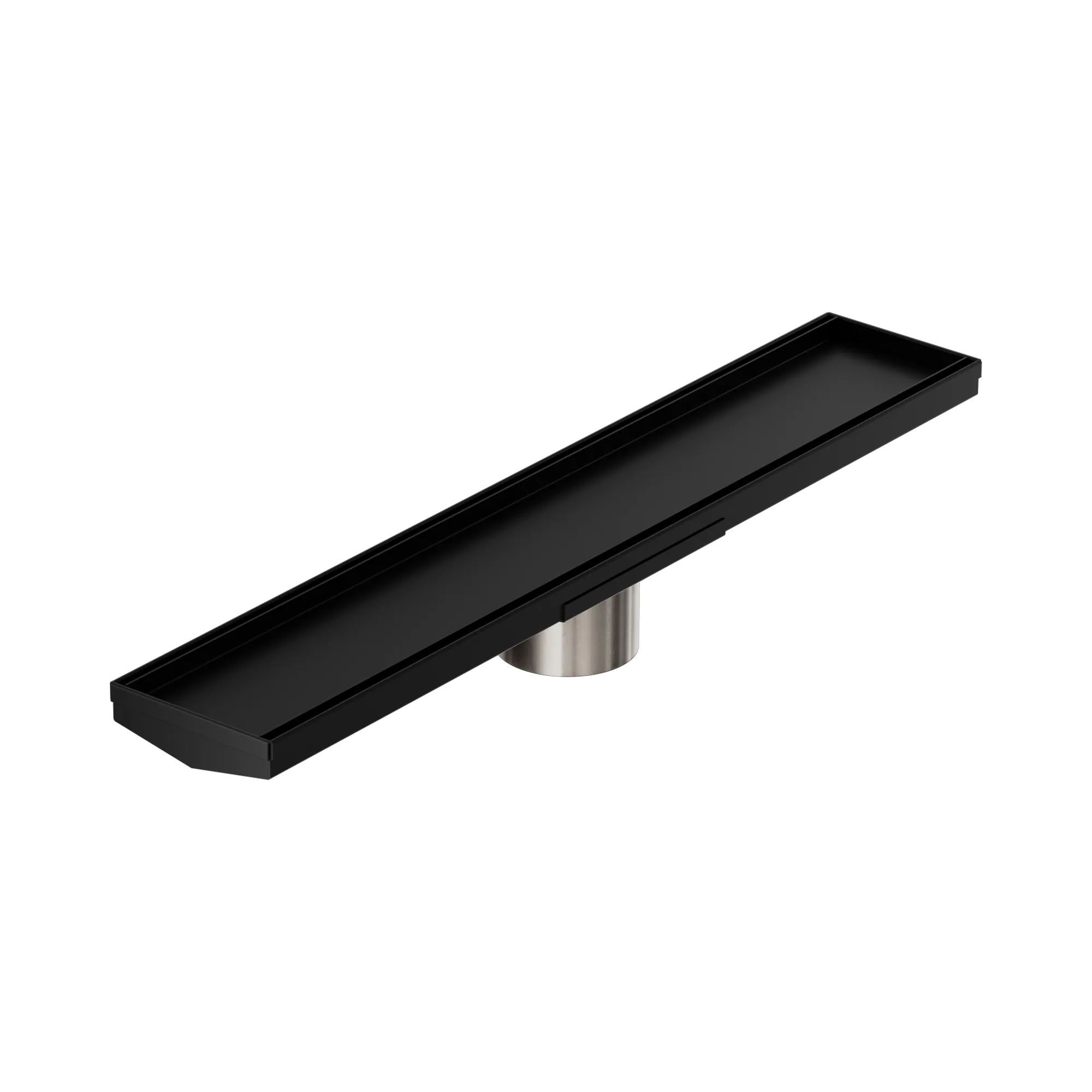 NRFG008 HSMB Tile Insert V Channel 600mm Floor Grate 80mm Outlet With Hole Saw Matte Black image 1