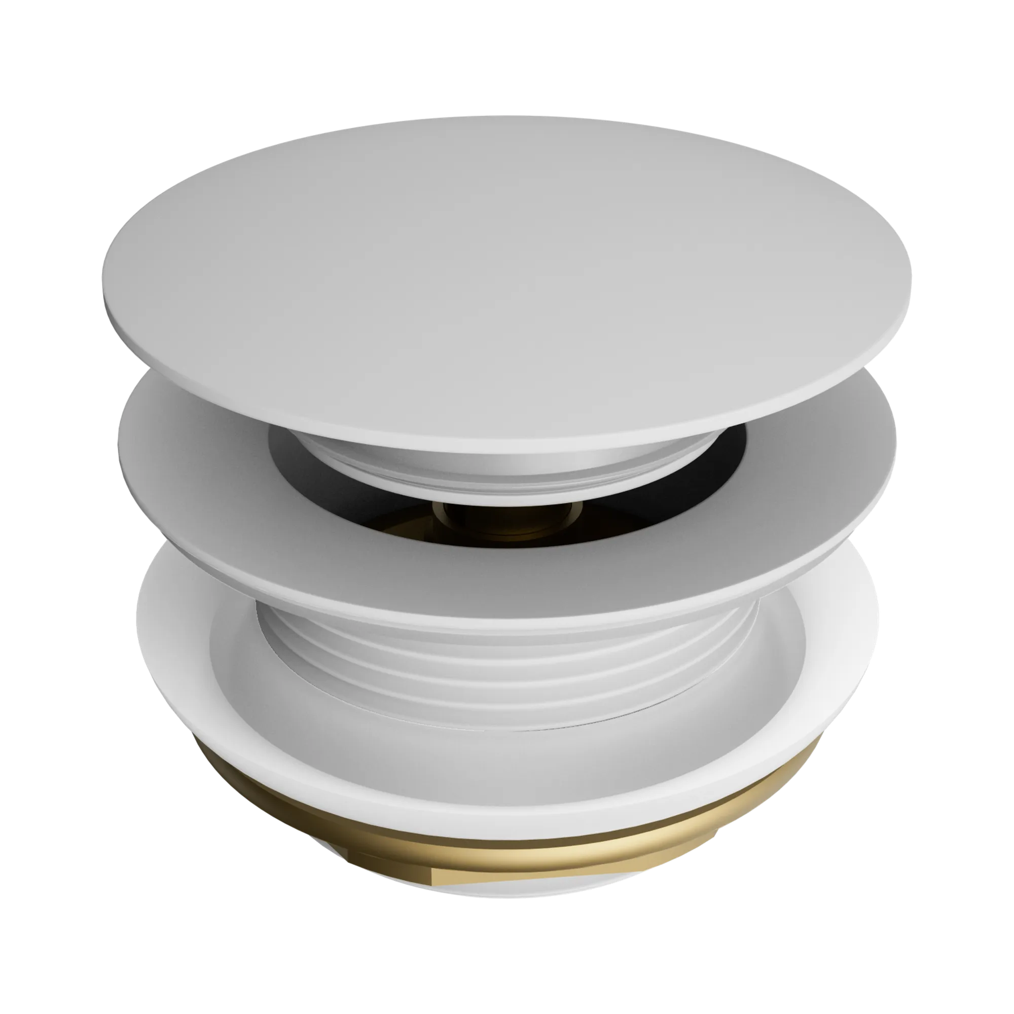 NRA709 MW Short Pop Up Bath Waste 40mm Matte White image 1