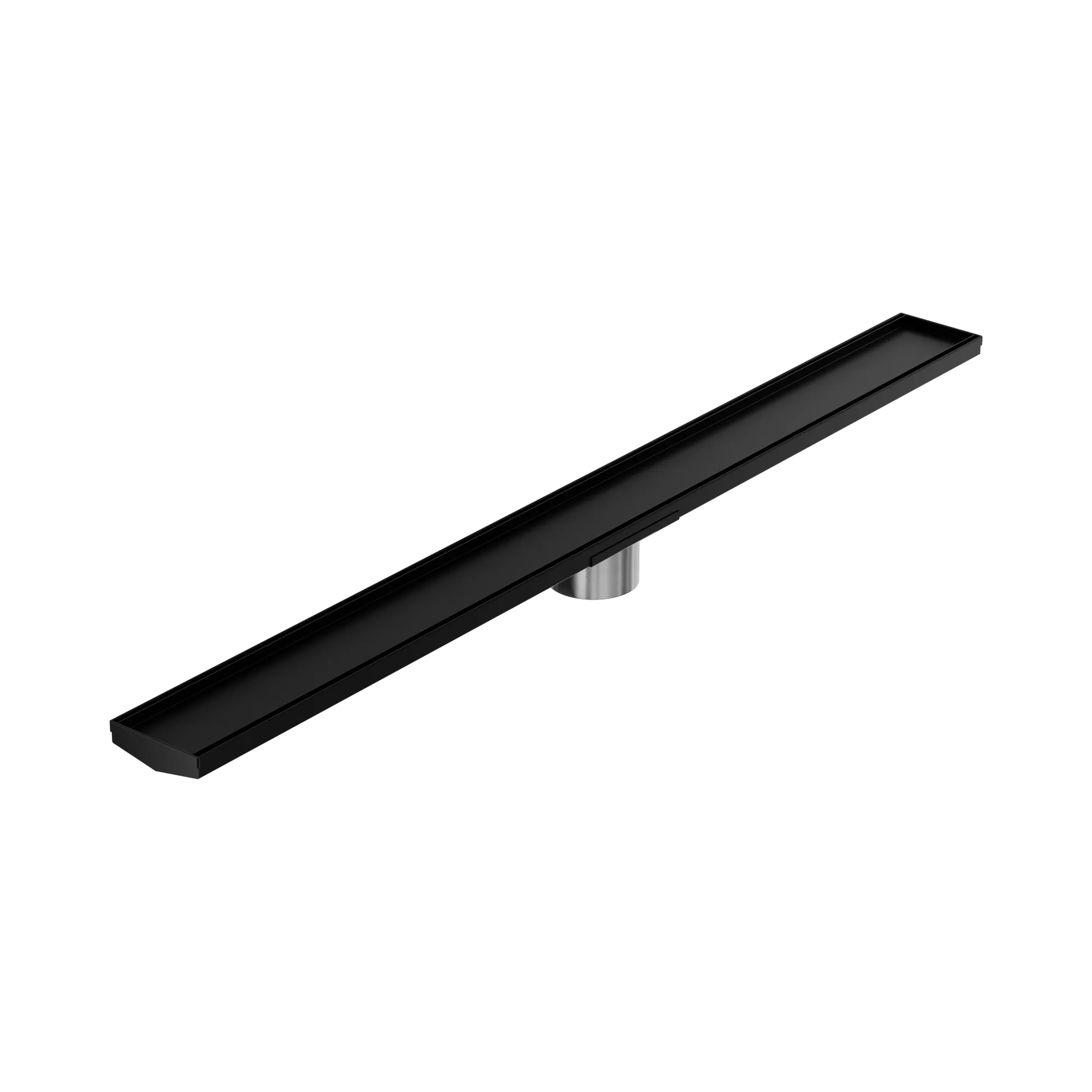 NRFG005 HSMB Tile Insert V Channel 1200mm Floor Grate 89mm Outlet With Hole Saw Matte Black image 1