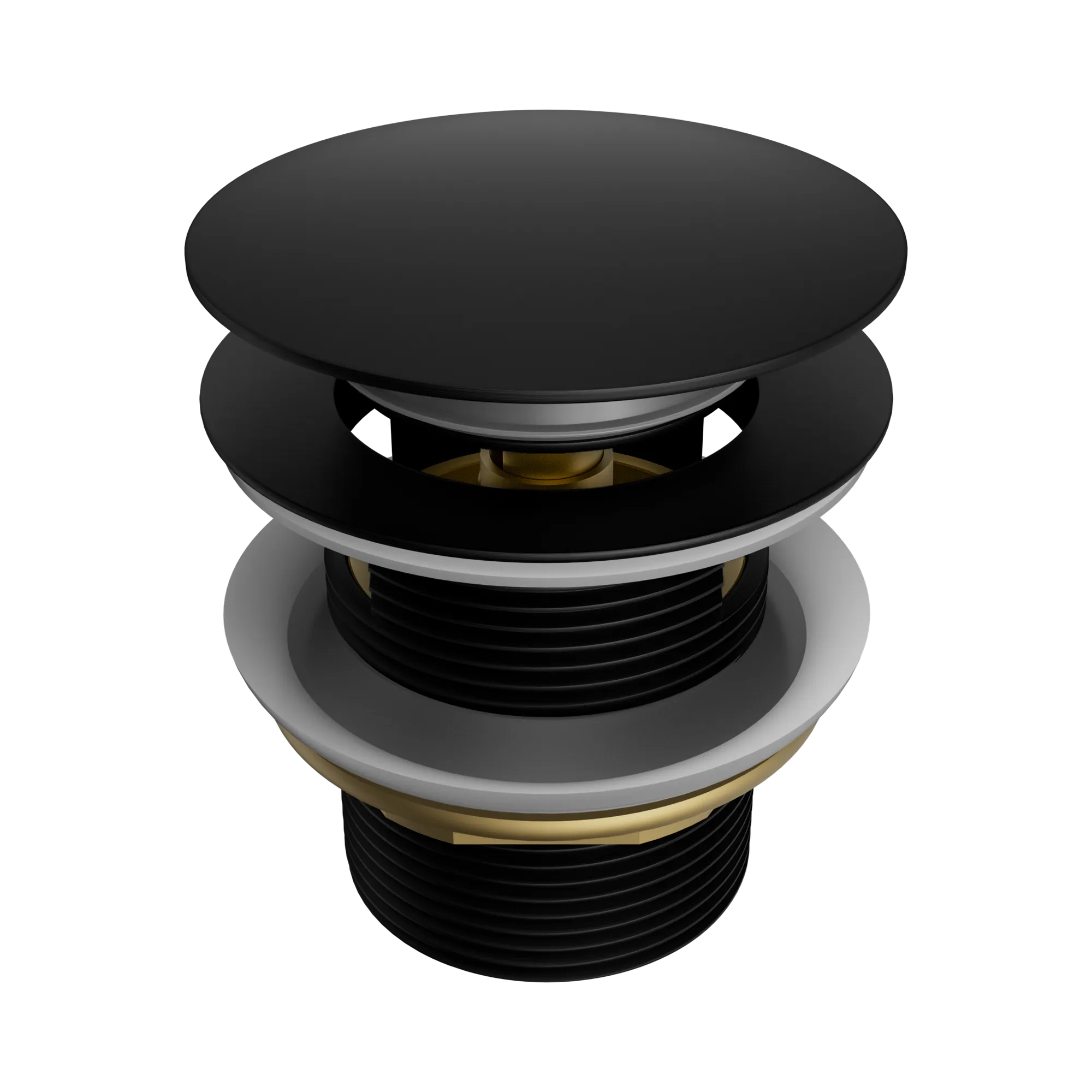 NRA710 MB Pop Up Bath Waste 40mm With Overflow Matte Black image 1