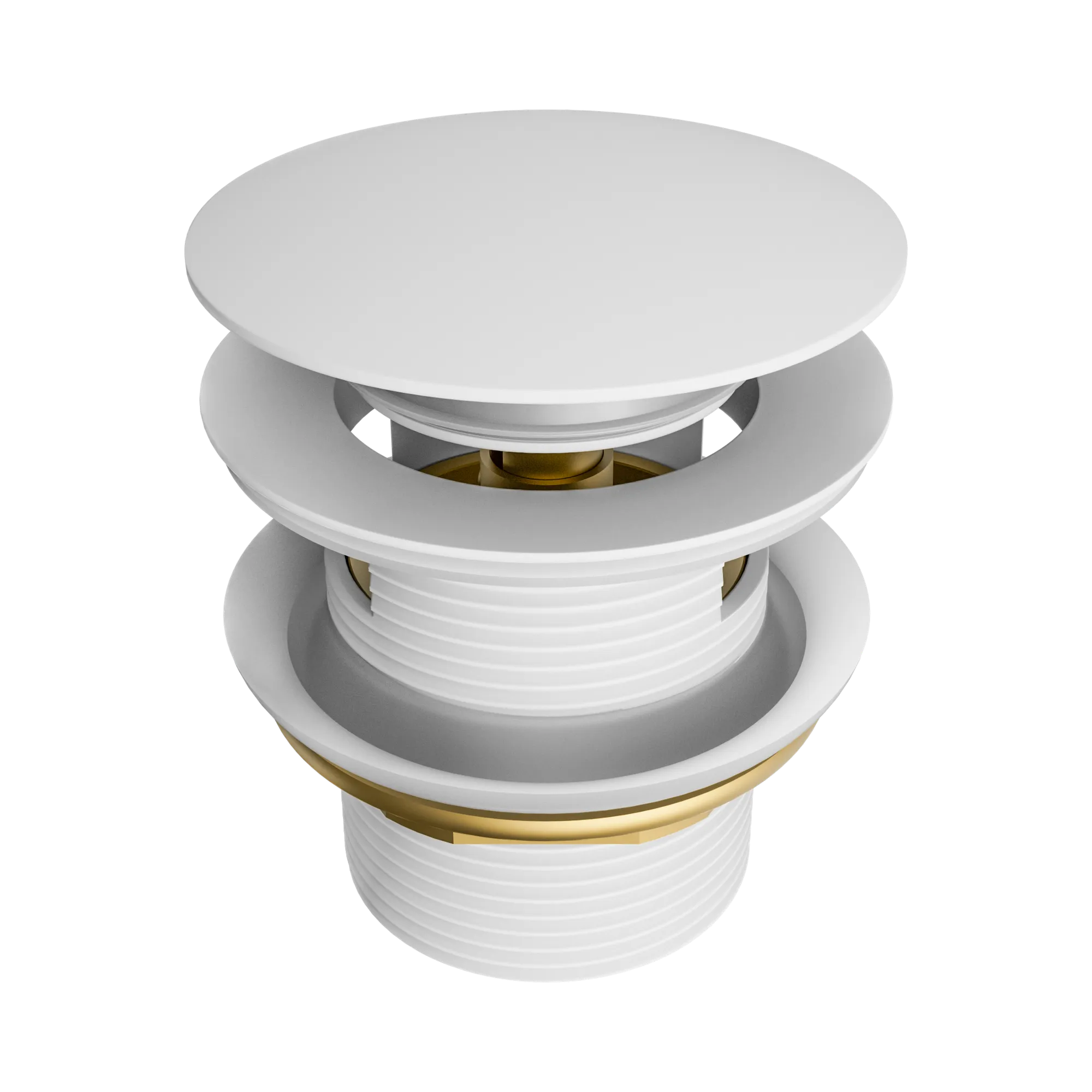 NRA710 MW Pop Up Bath Waste 40mm With Overflow Matte White image 1