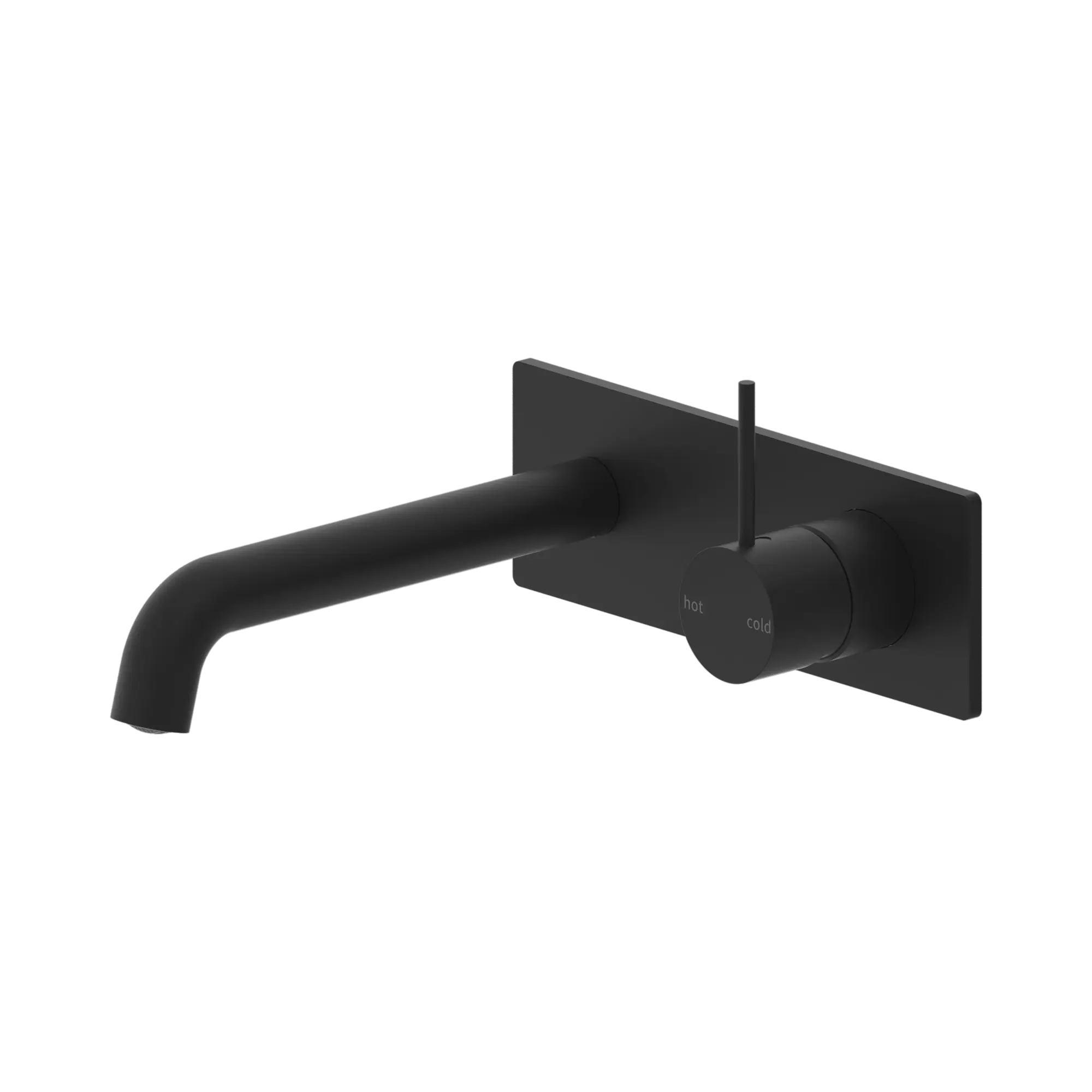 NR221907b230 MB Mecca Wall Basin Mixer Handle Up 230mm Spout Matte Black image 1
