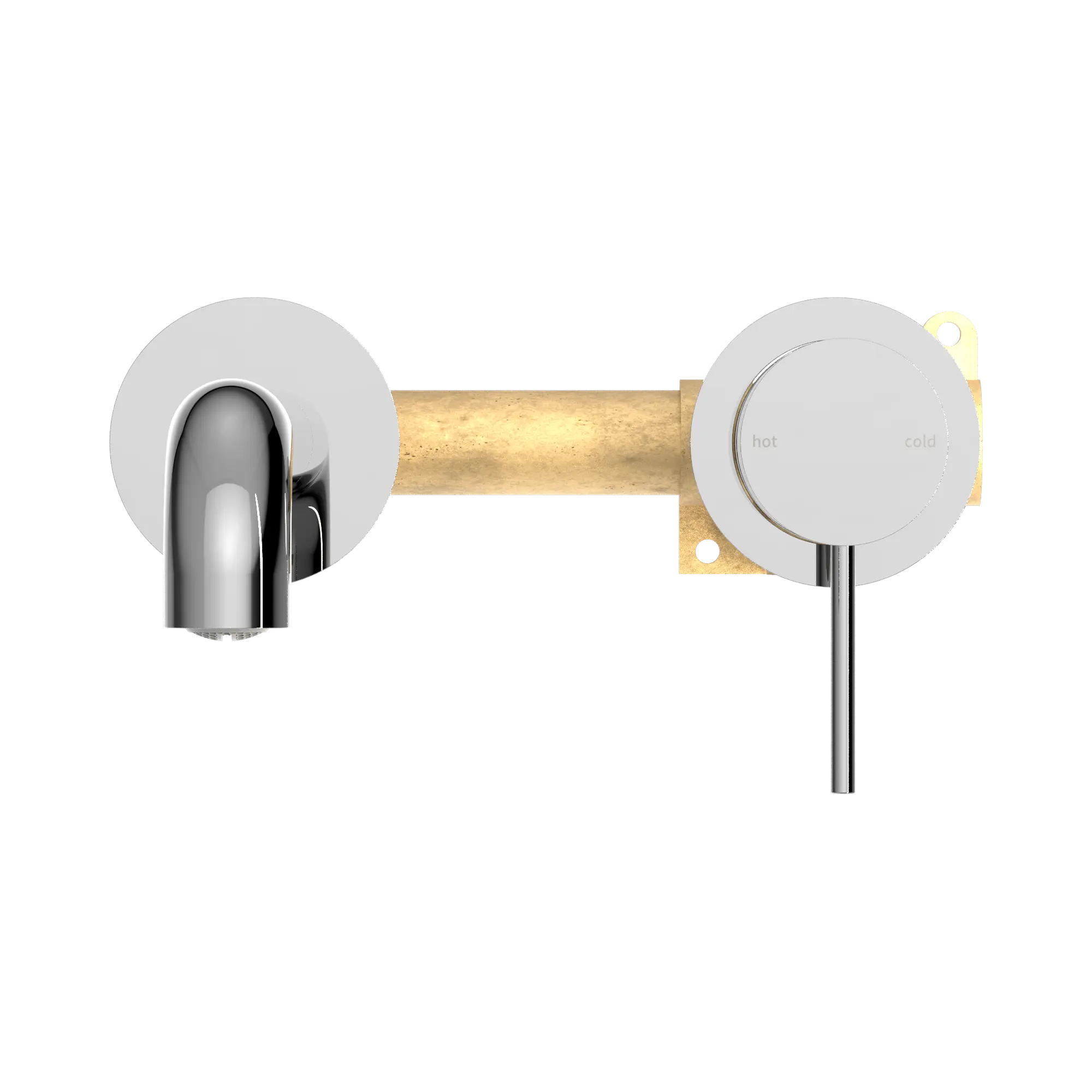 NR221907c185 CH Mecca Wall Basin Mixer Separate Back Plate 185mm Spout Chrome image 2