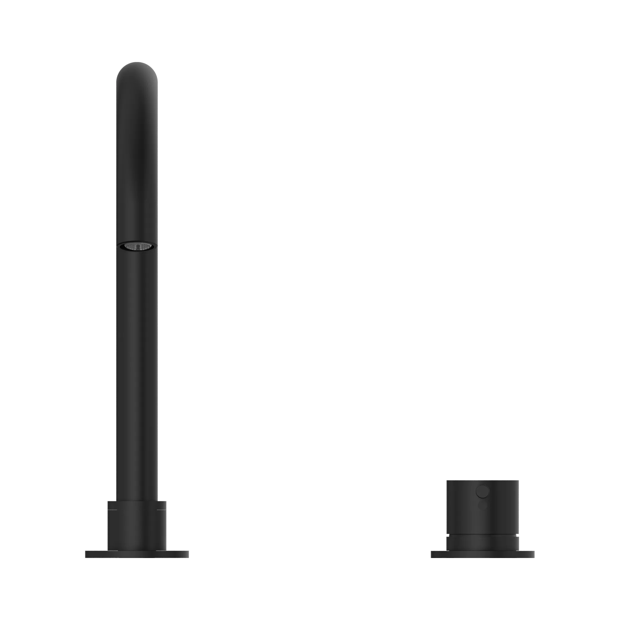 NR221901b MB Mecca Hob Basin Mixer Round Swivel Spout Matte Black image 2