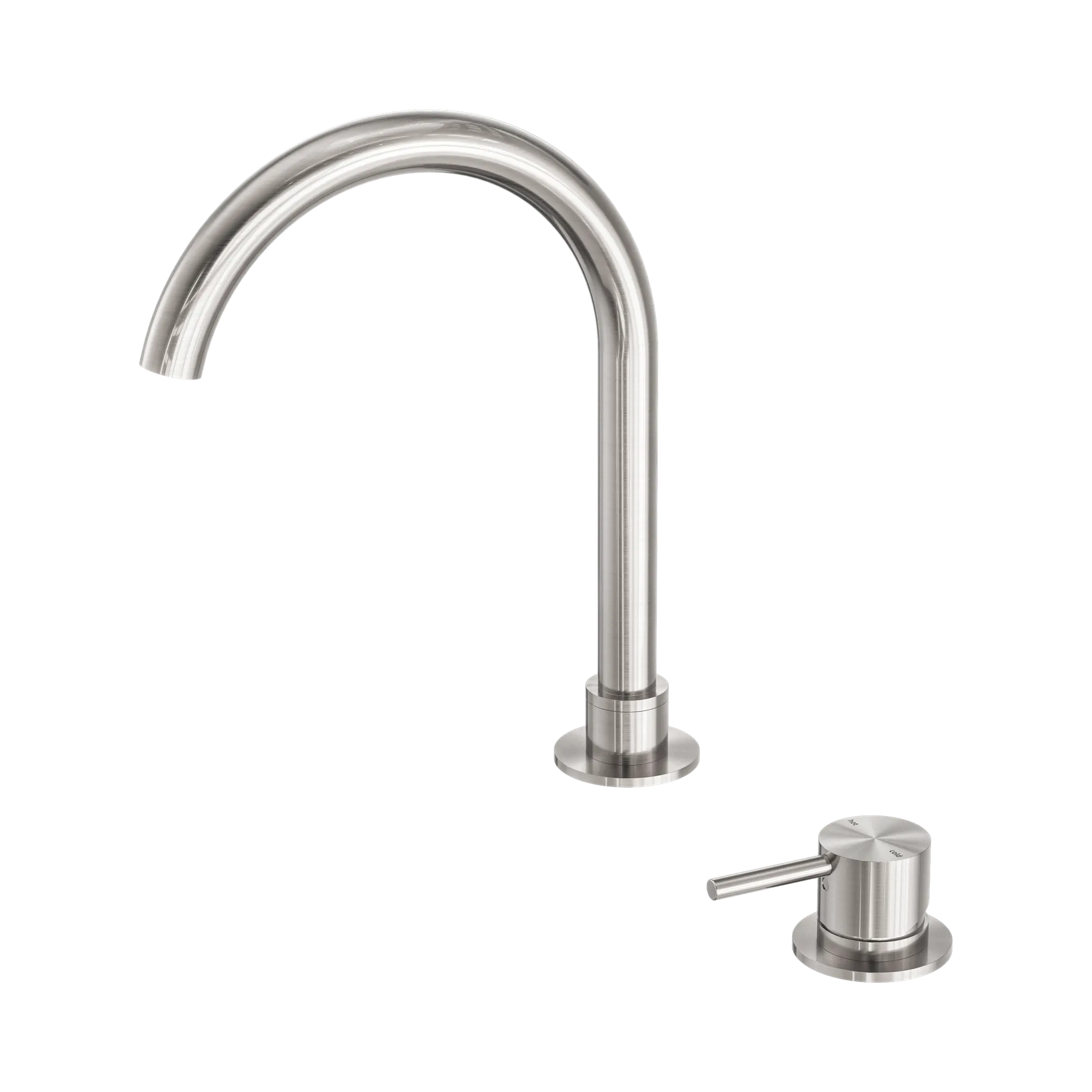 NR221901b BN Mecca Hob Basin Mixer Round Swivel Spout Brushed Nickel image 1