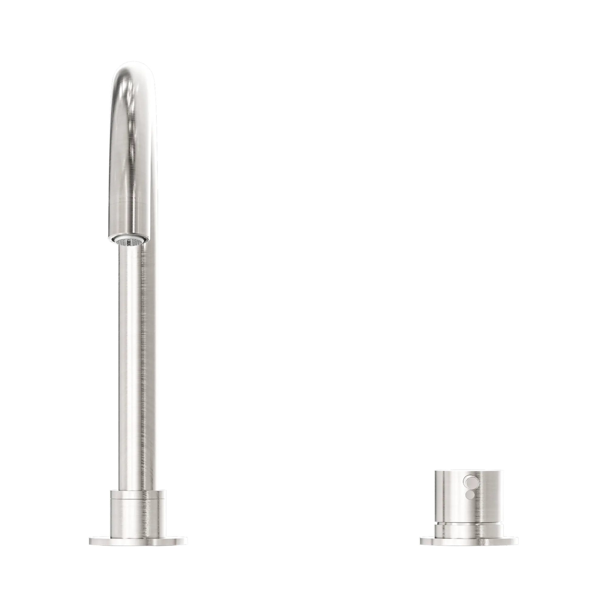 NR221901b BN Mecca Hob Basin Mixer Round Swivel Spout Brushed Nickel image 2