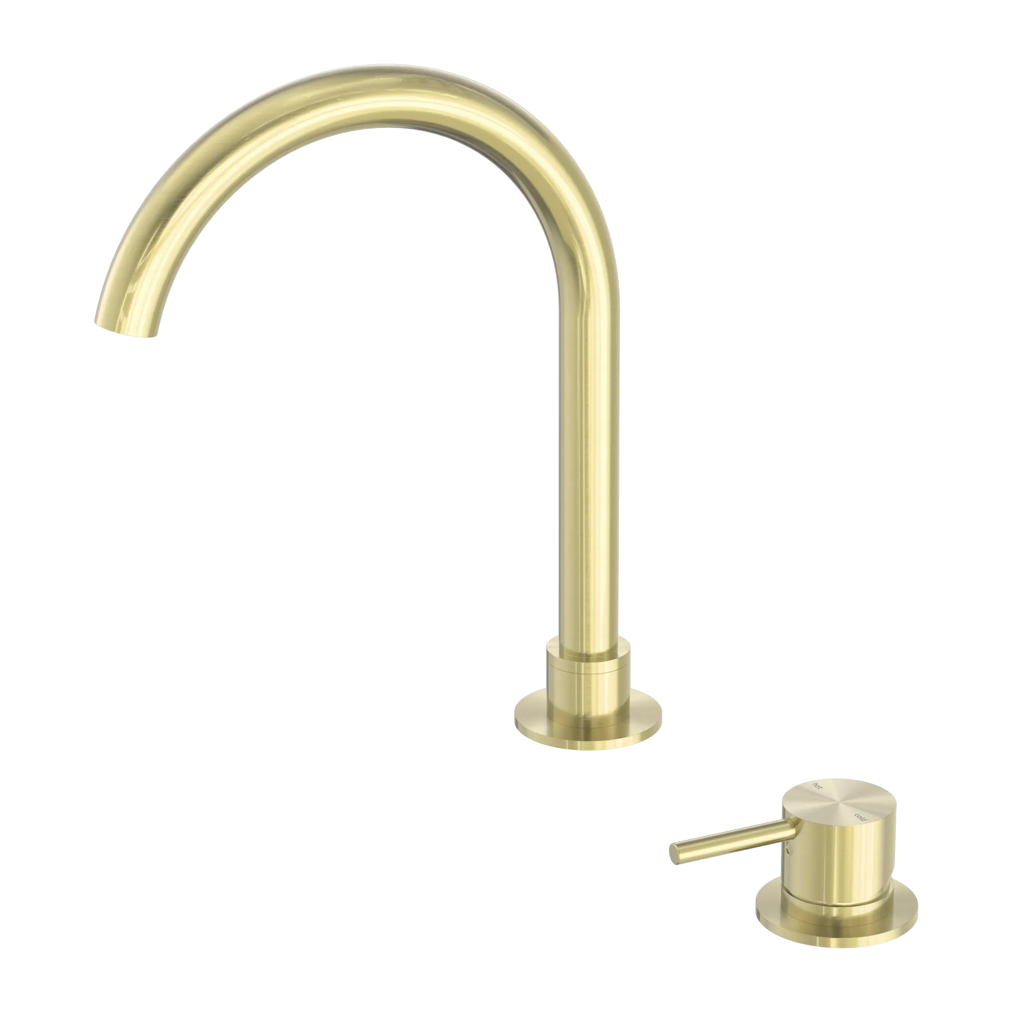 NR221901b BG Mecca Hob Basin Mixer Round Swivel Spout Brushed Gold image 1