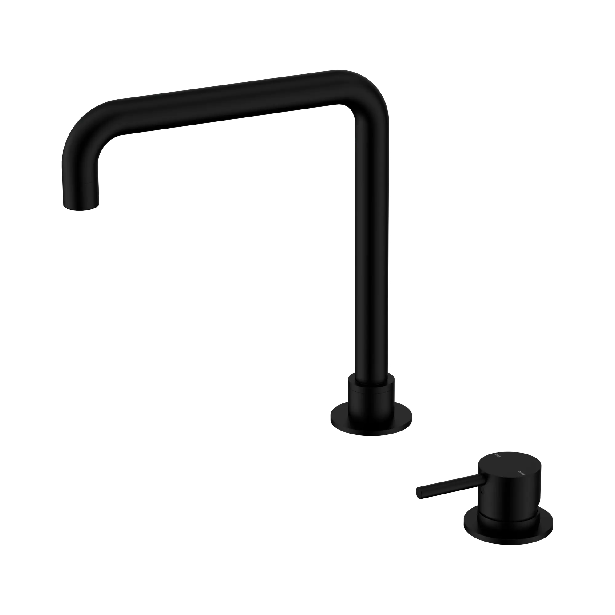 NR221901c MB Mecca Hob Basin Mixer Square Swivel Spout Matte Black image 1