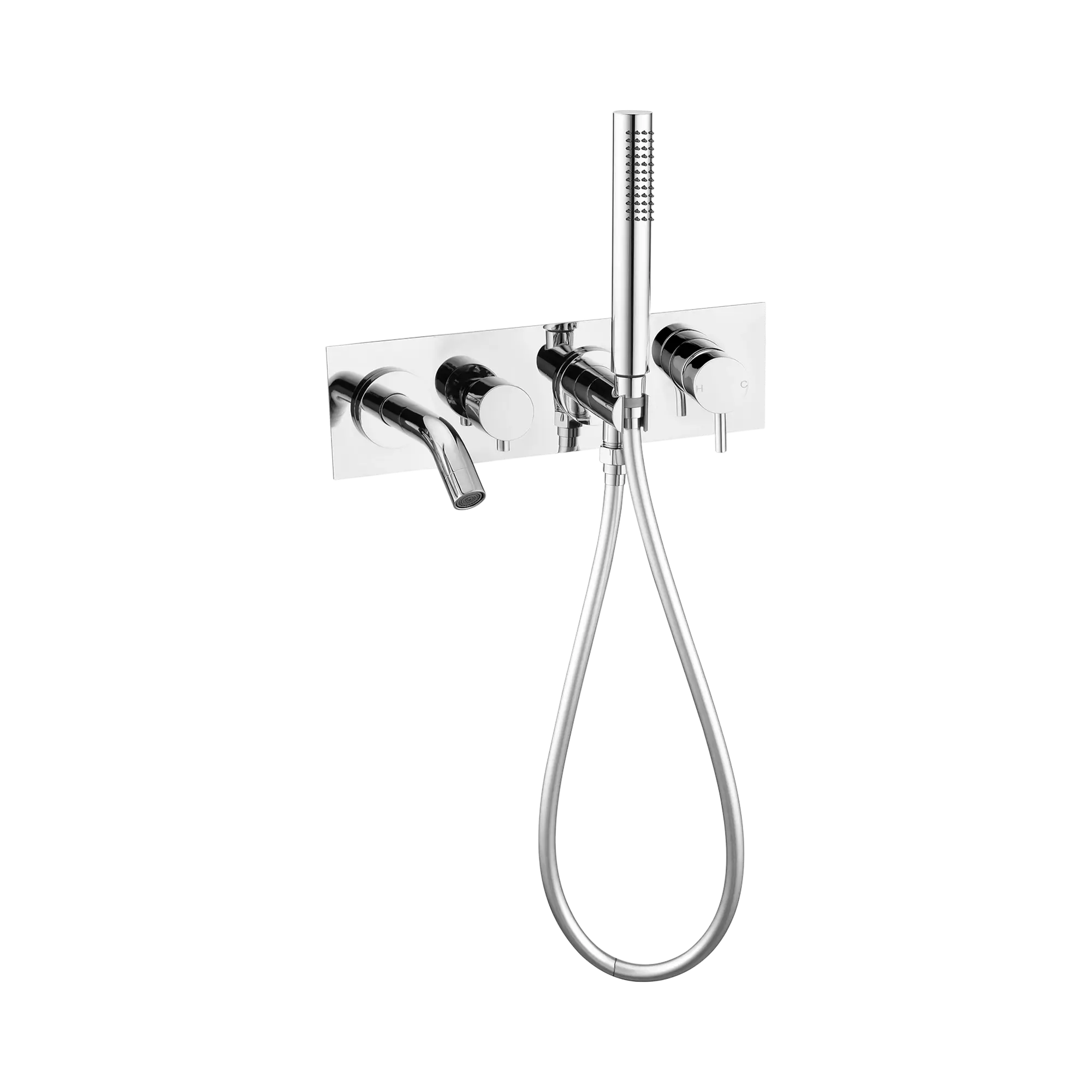 NR221903d CH Mecca Wall Mount Bath Mixer With Hand Shower Chrome image 1