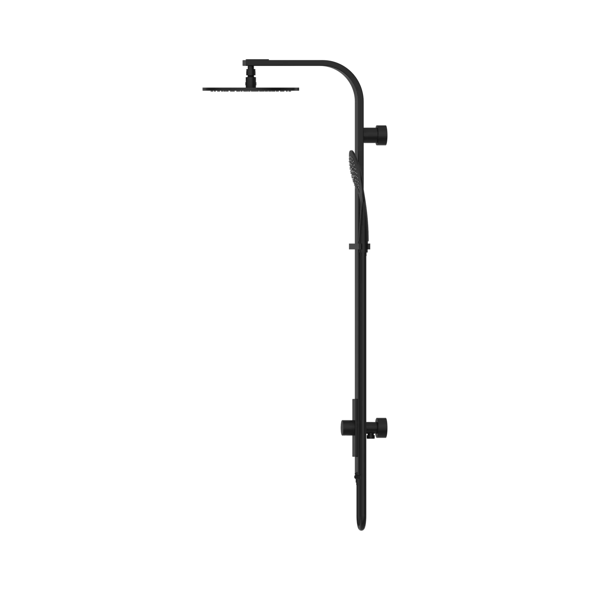 NR281305a MB Astra Rain Round Twin Shower Single Hose Matte Black image 3