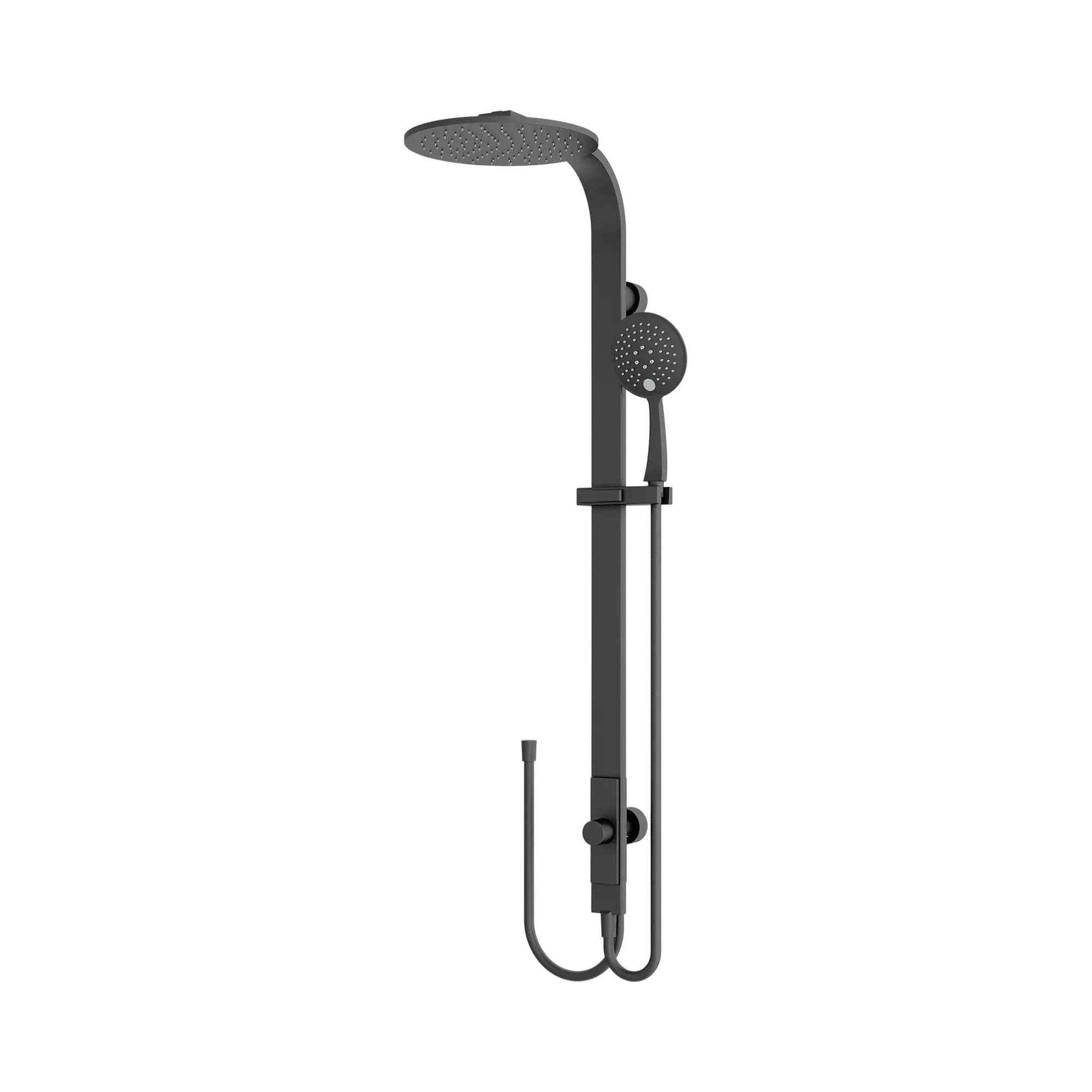 NR281305b MB Astra Rain Round Twin Showerdouble Hose Matte Black image 1