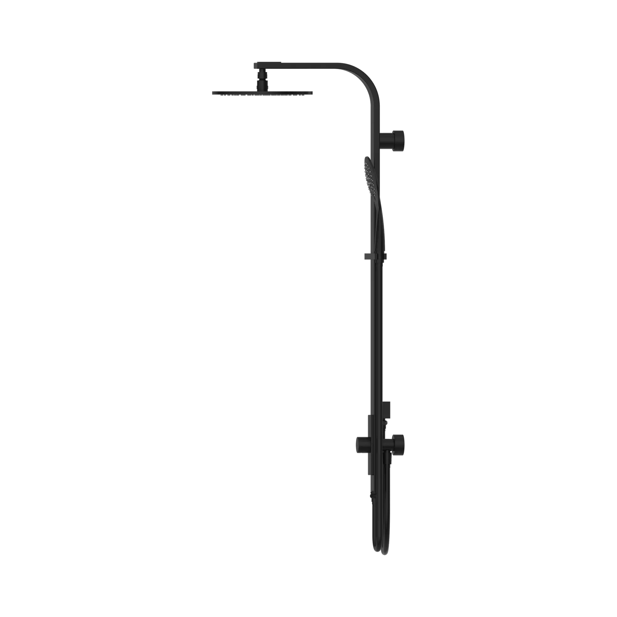 NR281305b MB Astra Rain Round Twin Showerdouble Hose Matte Black image 3
