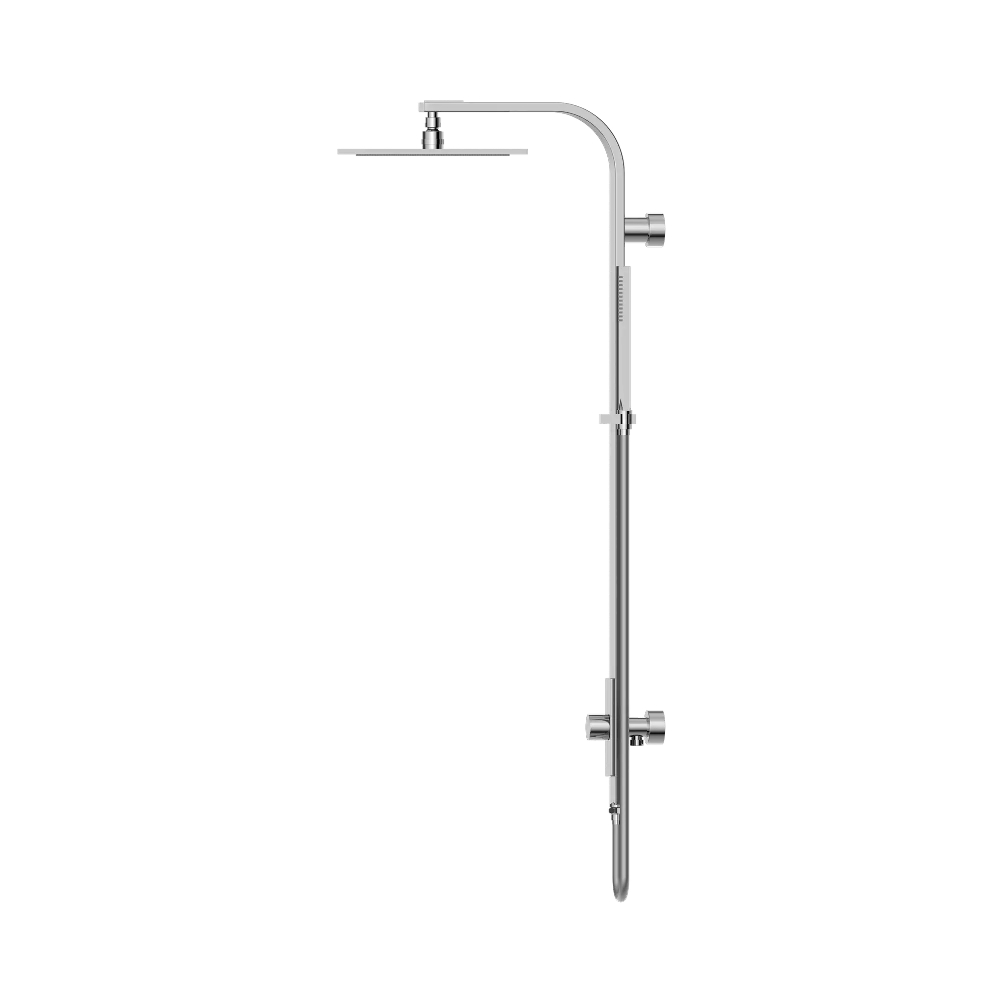 NR281305c CH Astra Rain Square Twin Shower Single Hose Chrome image 3