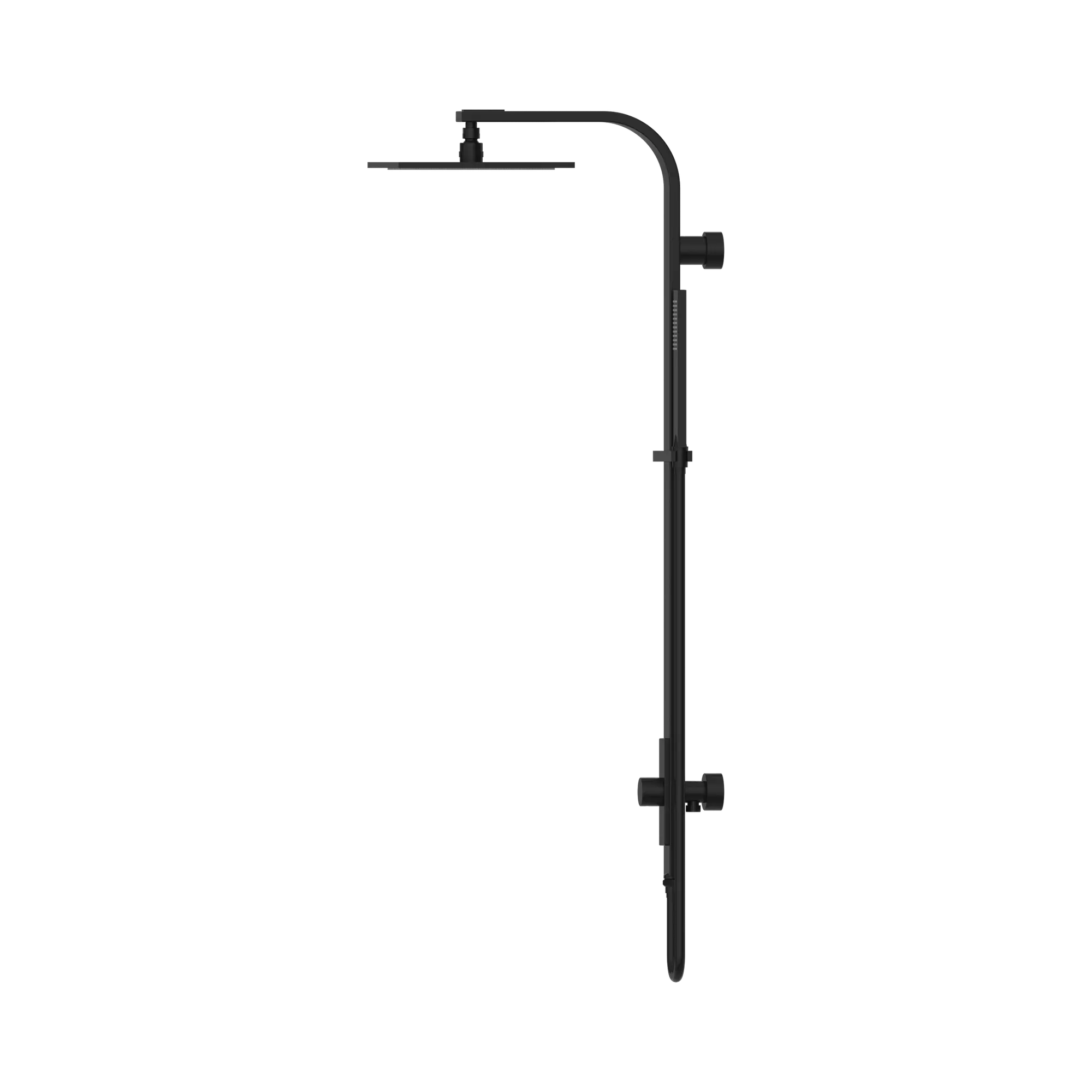 NR281305c MB Astra Rain Square Twin Shower Single Hose Matte Black image 3