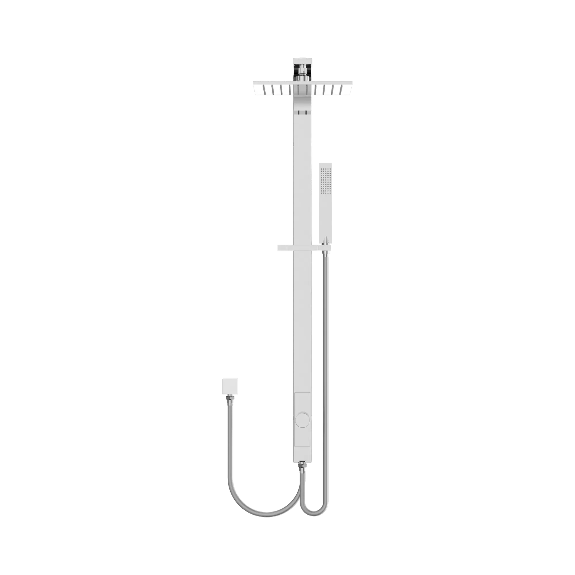 NR281305d CH Astra Rain Square Twin Shower Double Hose Chrome image 2