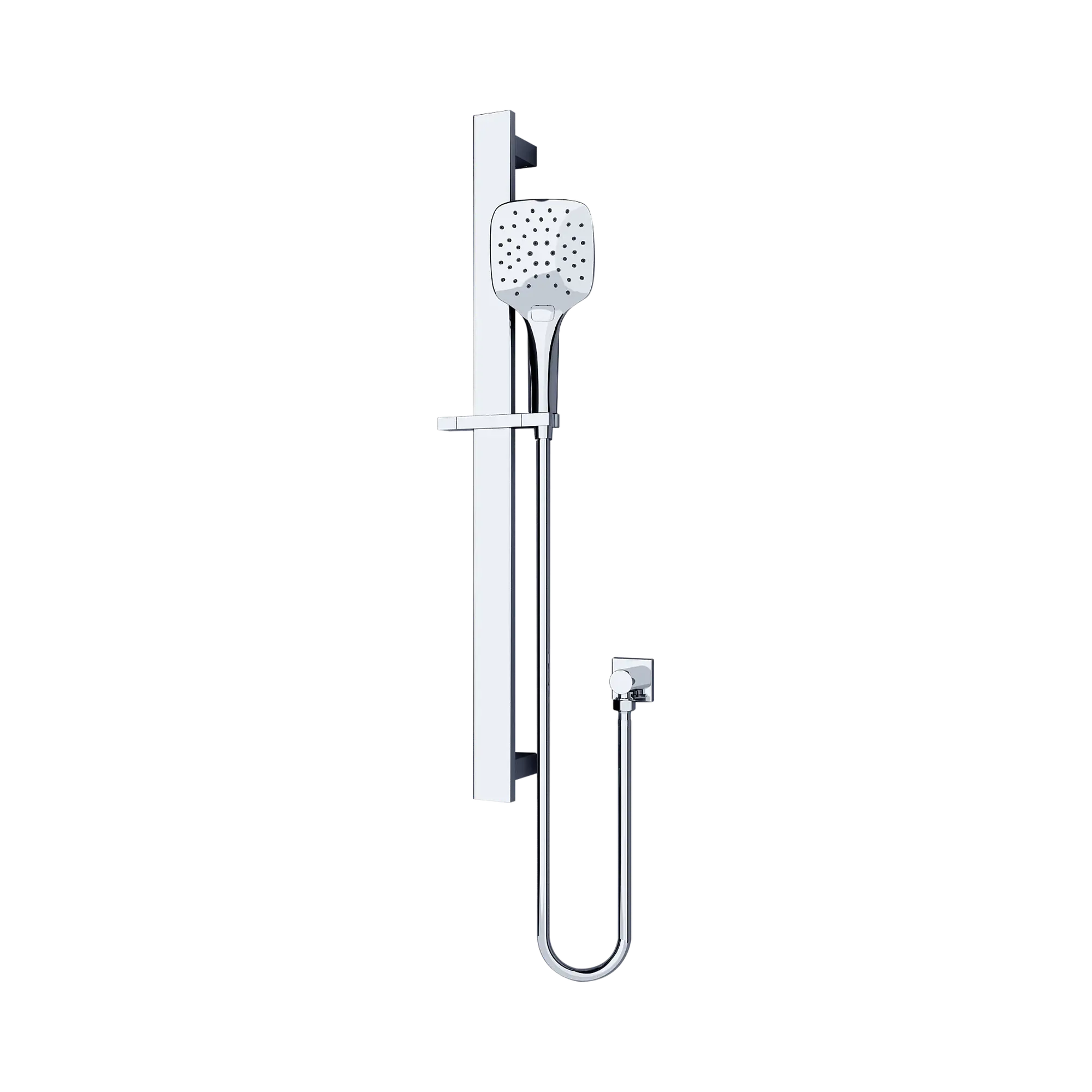 NR304 CH Rain Square 3 Function Shower Rail Chrome image 1