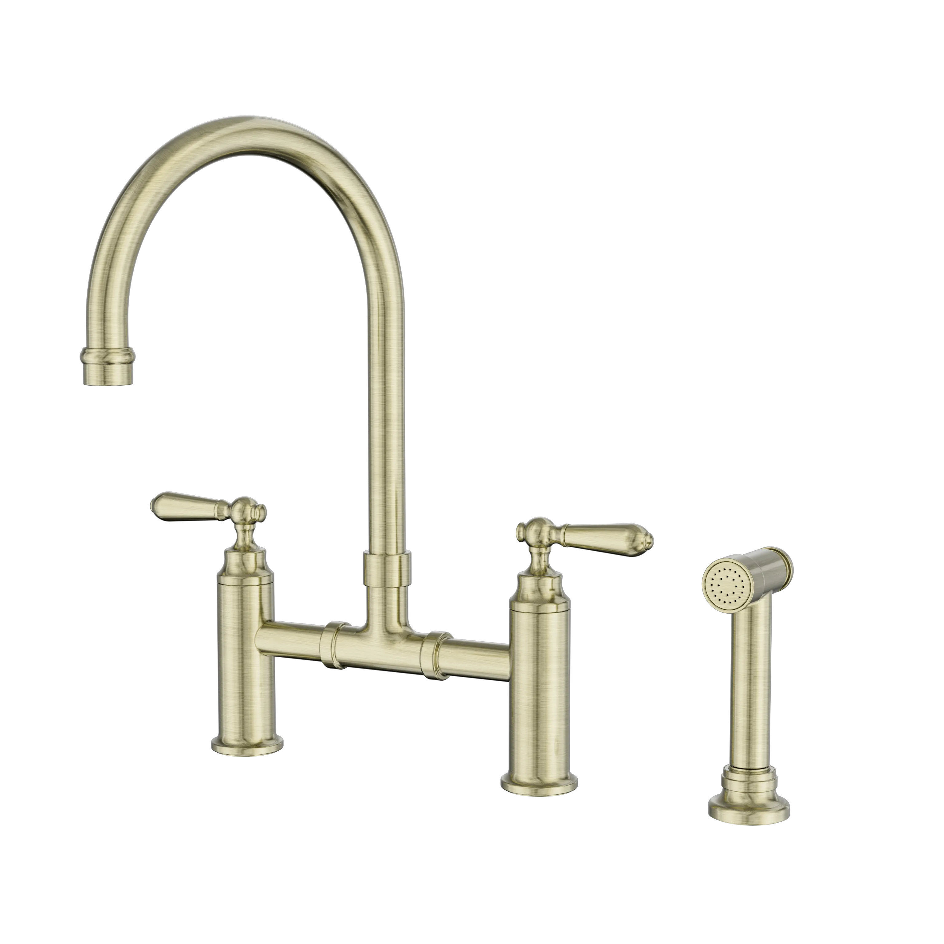 NR692108a AB York Bridge Kitchen Set With Hand Spray Aged Brass image 1