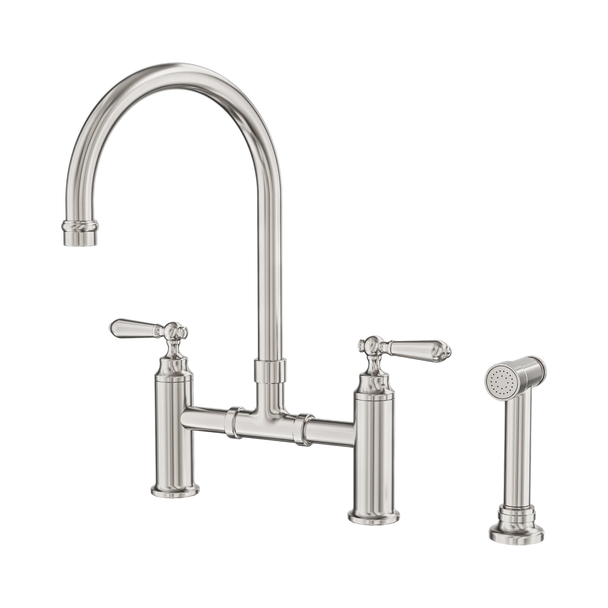 NR692108a BN York Bridge Kitchen Set With Hand Spray Brushed Nickel image 1