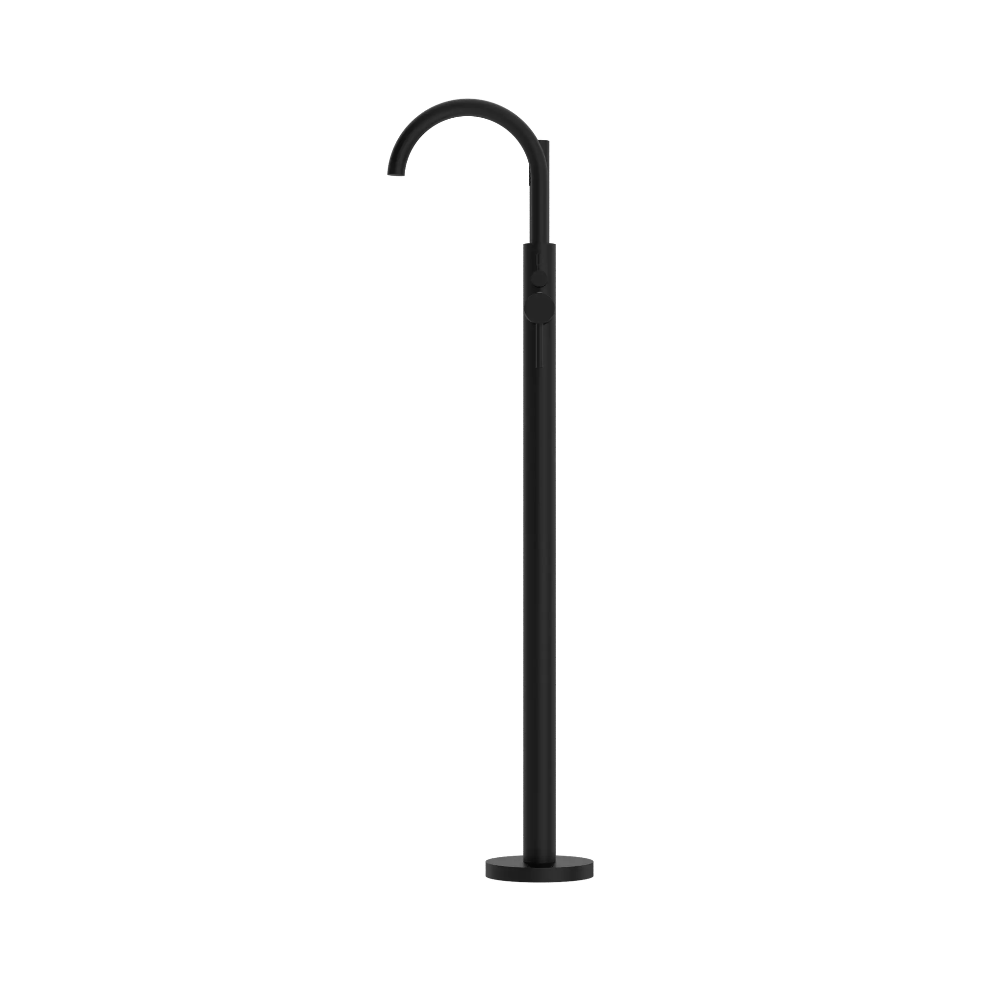 NR210903a MB Mecca Round Freestanding Mixer With Hand Shower Matte Black image 2