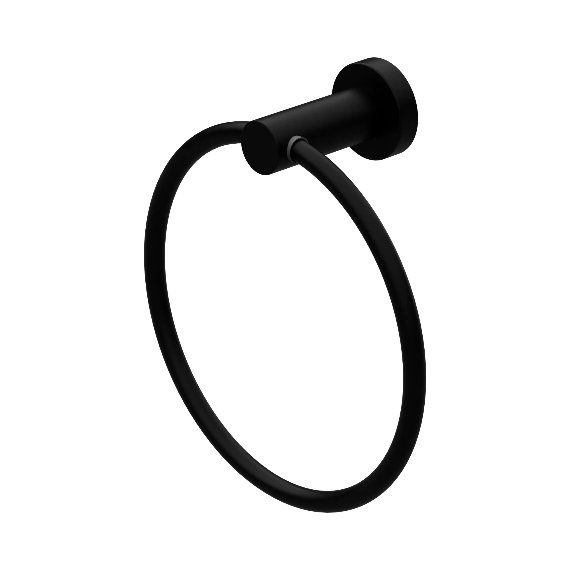 NR1980 MB Mecca Hand Towel Ring Matte Black image 1