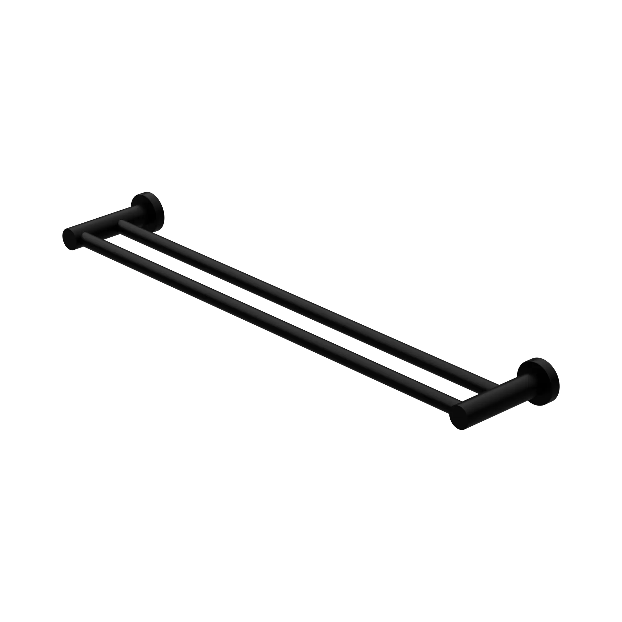 NR1924d MB Mecca Double Towel Rail 600mm Matte Black image 1